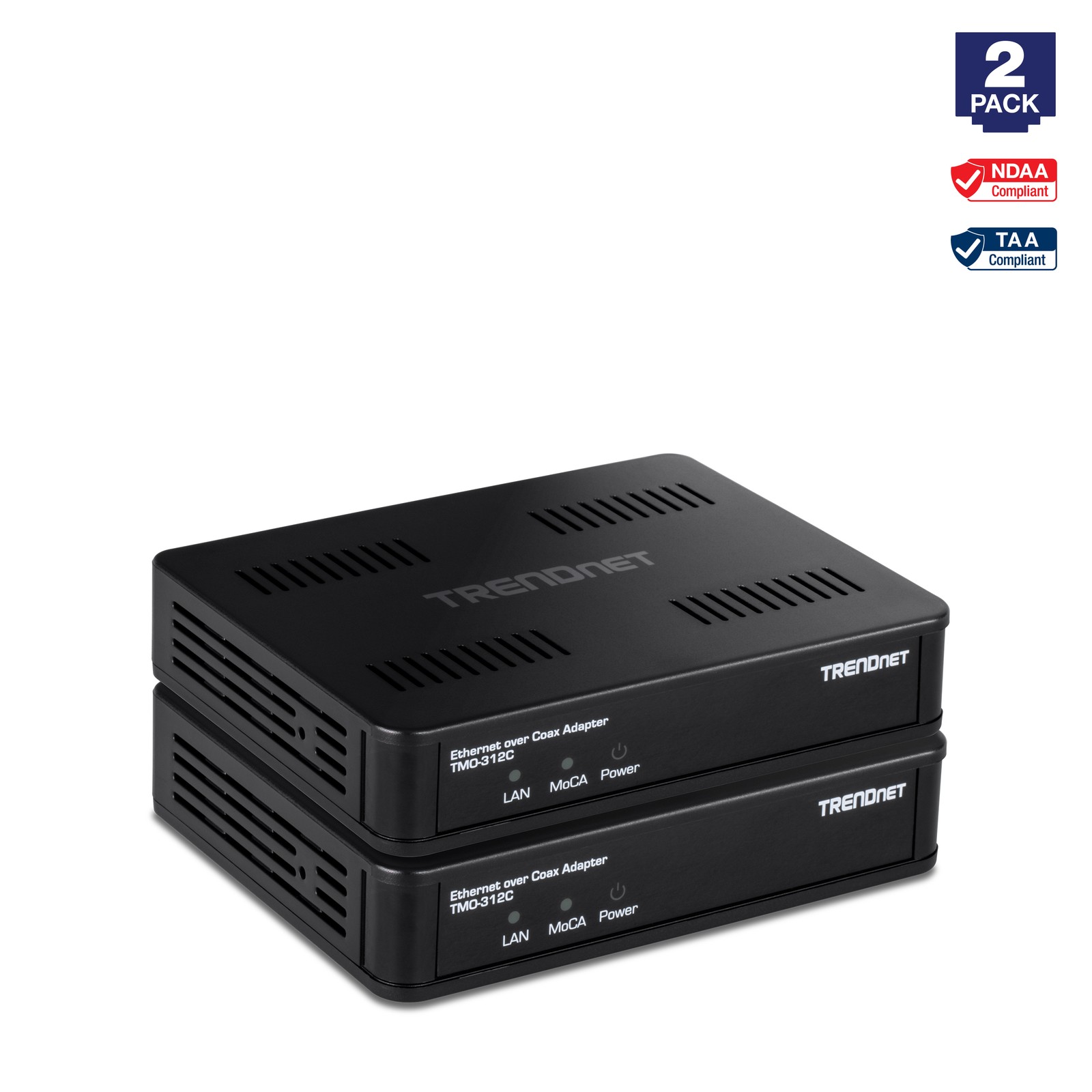 TRENDnet  TMO-312C2K, Ethernet over Coax 2.5Gbps Adapter (2-Pack)