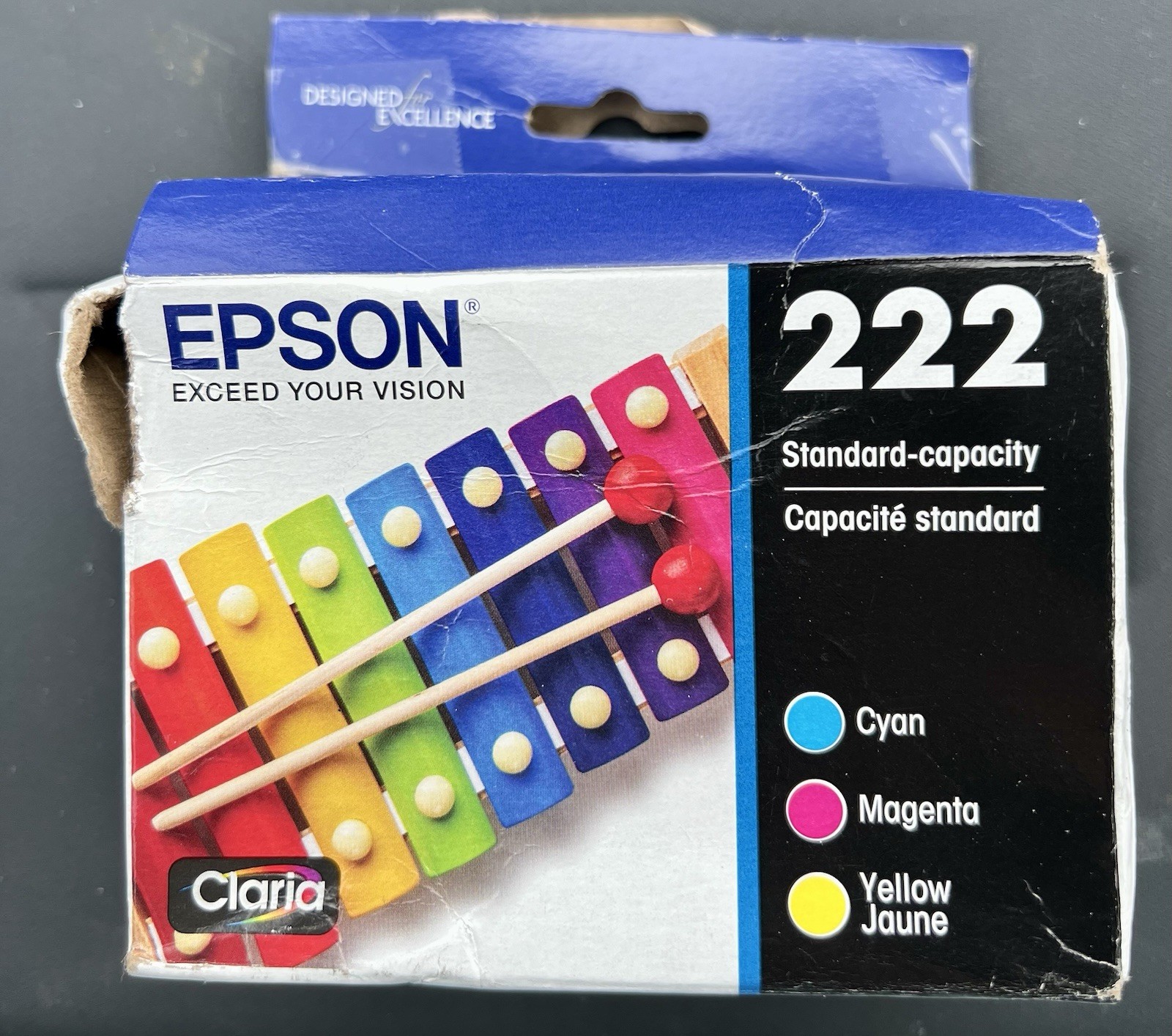 Epson 222 Standard Capacity Claria 3 Color Combo Pack New Sealed