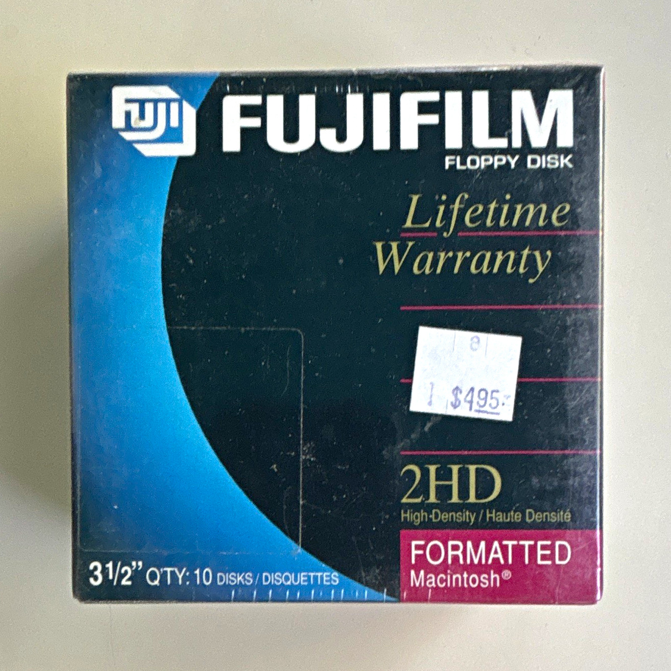 Fujifilm 3.5" 2HD 1.4MB High Density Formatted Macintosh Floppy Disks 10