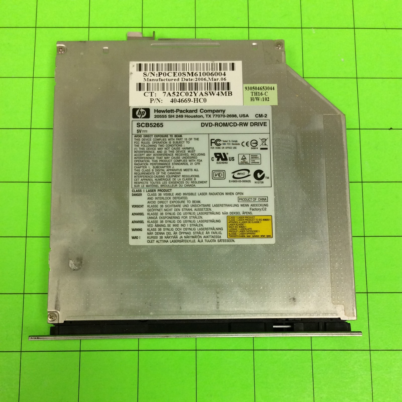 HP Presario V5101US Laptop DVD-ROM/CD-RW Optical Drive SCB5265 404669-HC0 HP