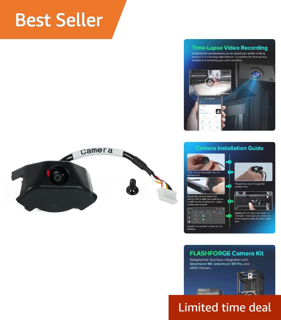 Compact 3D Printer Camera Kit for Adventurer Series: Monitor Anytime, Anywhere