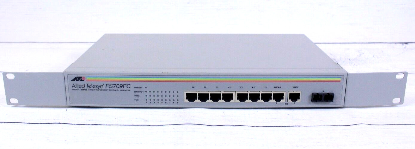 Allied Telesyn FS709FC 10 Base T/ 100 Base 8-Port External Switch