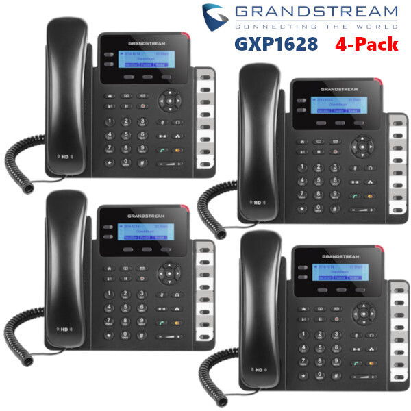 4 Pack Lot Grandstream GXP1628 Gigabit IP Phones 2 Line HD PoE VoIP 2 SIP