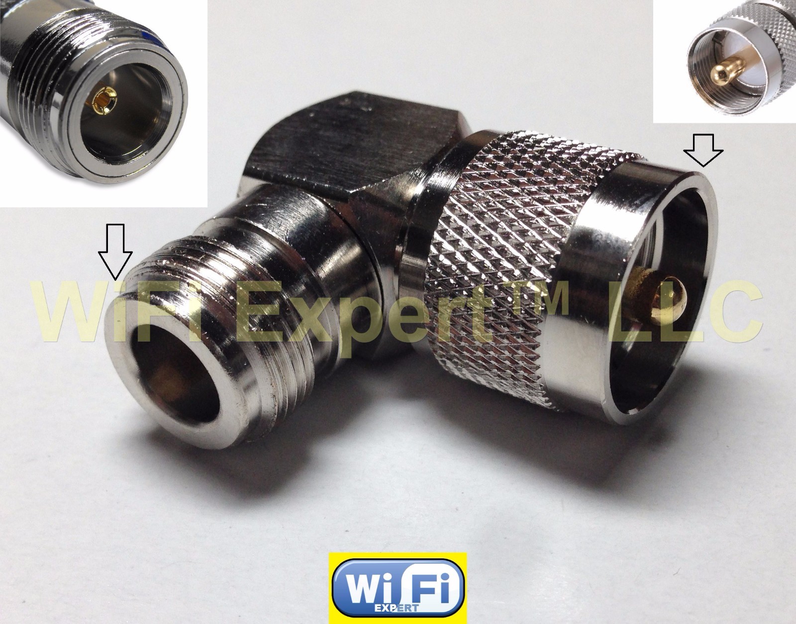 Right Angle UHF PL259 Male Plug to N Type Female RF HAM Radio Connector Adapter