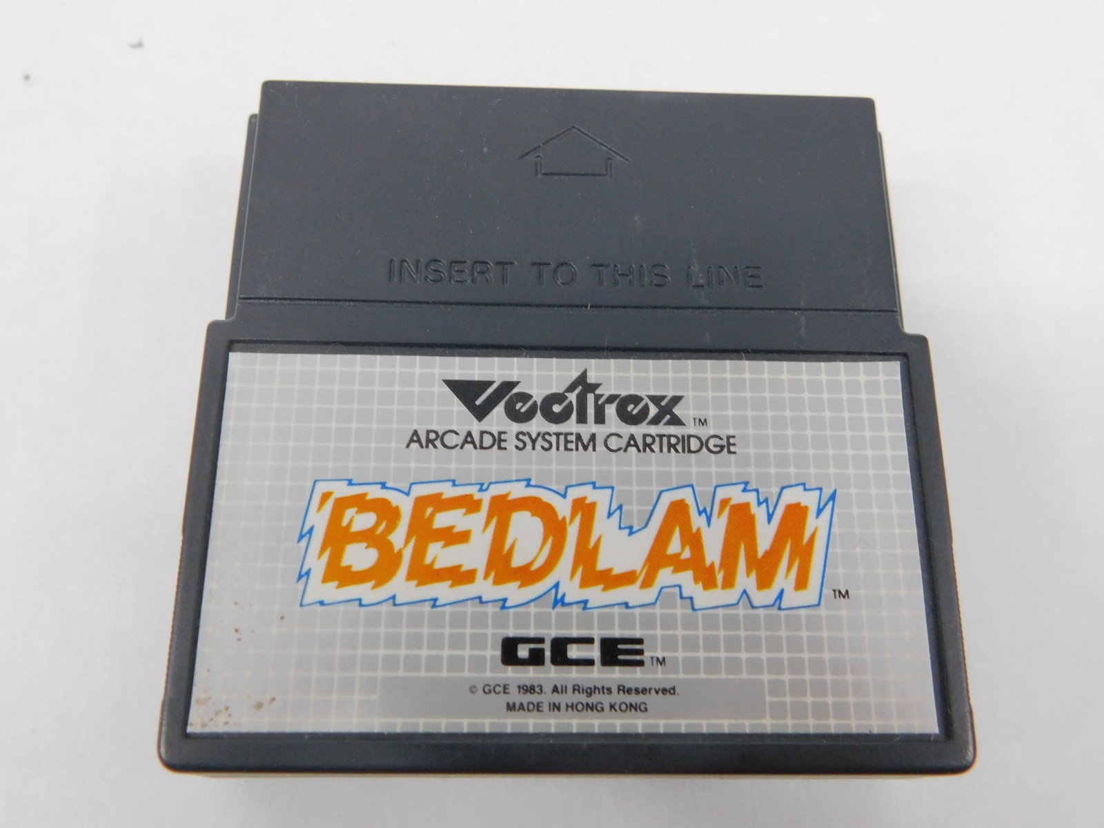 Vectrex HP-3000 Bedlam Vintage Arcade Game Cartridge + Overlay + Manual (nice)