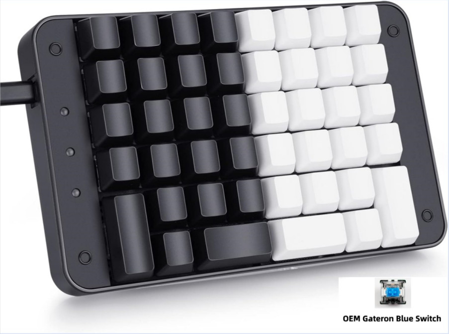 Koolertron 44 Keys Programmable Mechanical Keyboard with OEM Gateron Blue Switch