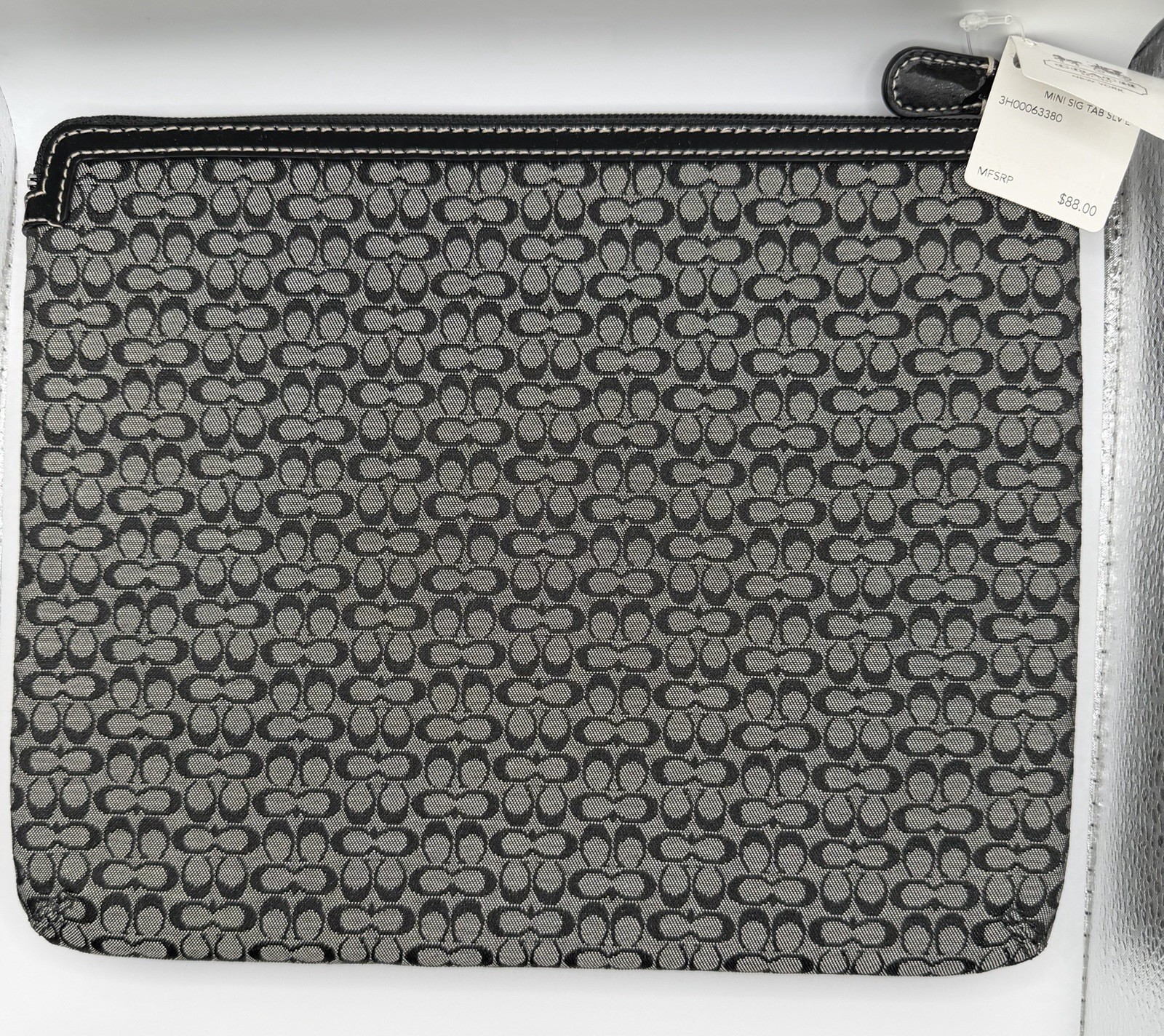 Coach Mini Signature iPad Tablet Sleeve Vintage 10.75” Black New With Tags