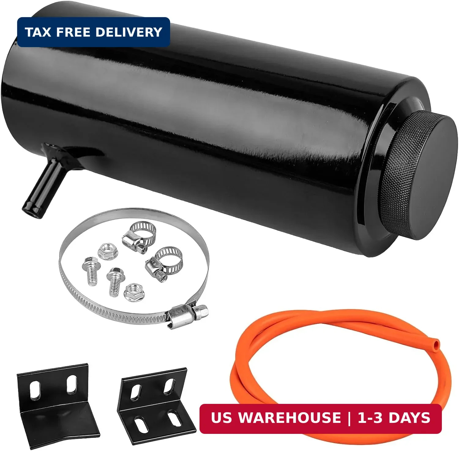 Coolant Overflow Tank, 800ml Aluminum Radiator Overflow Tank, Black Coolant Radi