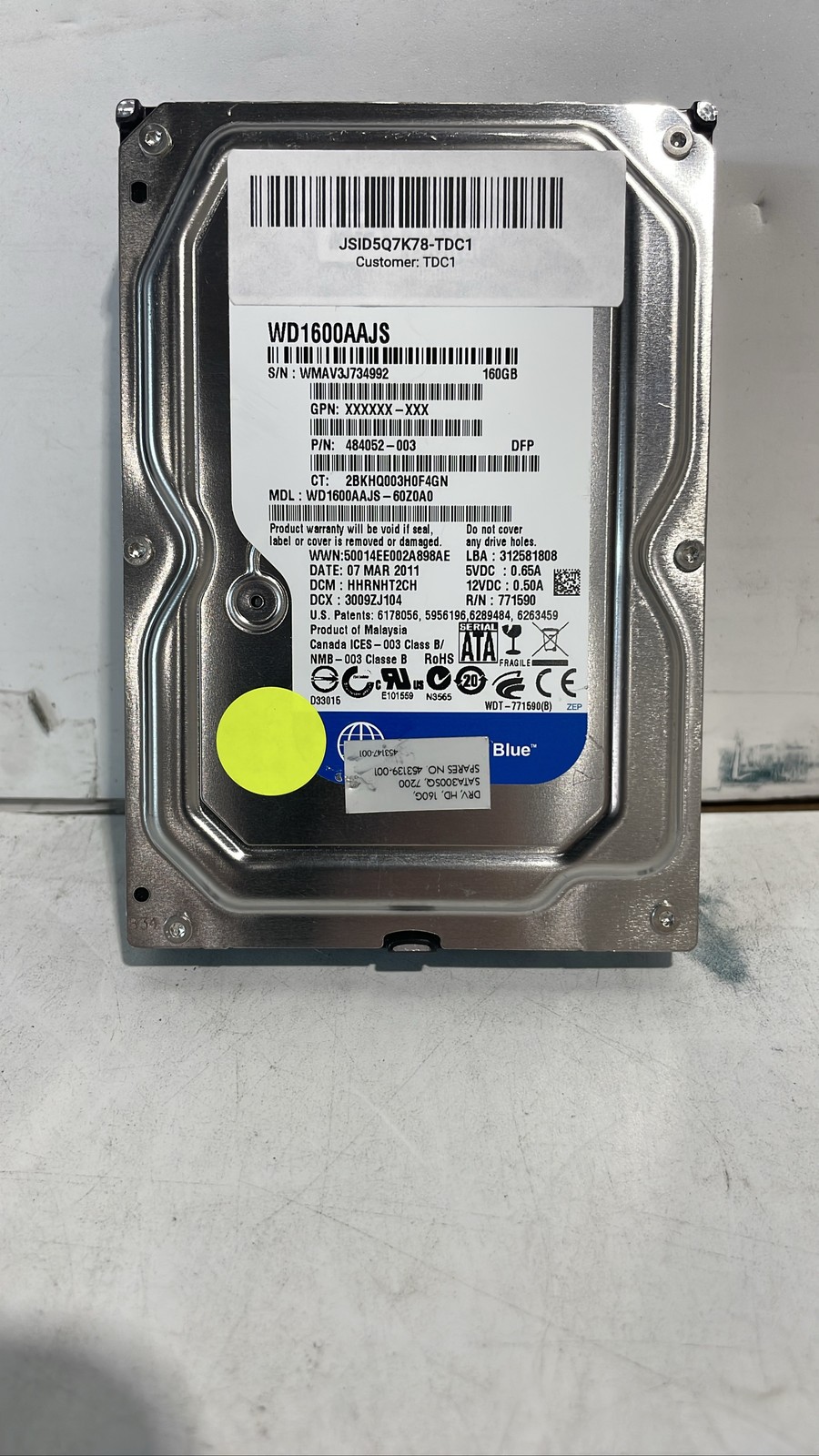 Western Digital WD1600AAJS-60Z0A0 160GB 7200RPM SATA II 3.5" HDD