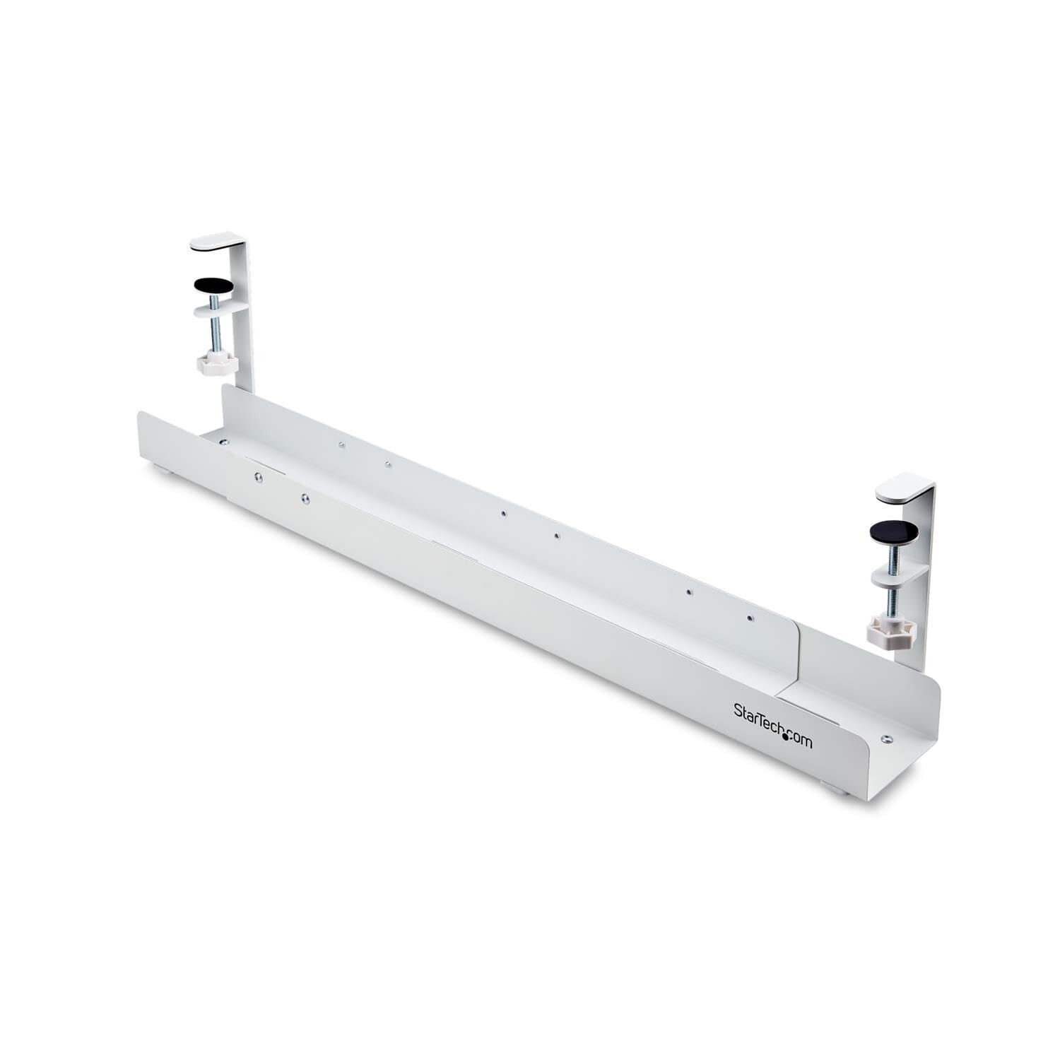 StarTech.com Under Desk Cable Management Tray, Length Adjustable, Clamp-On In...