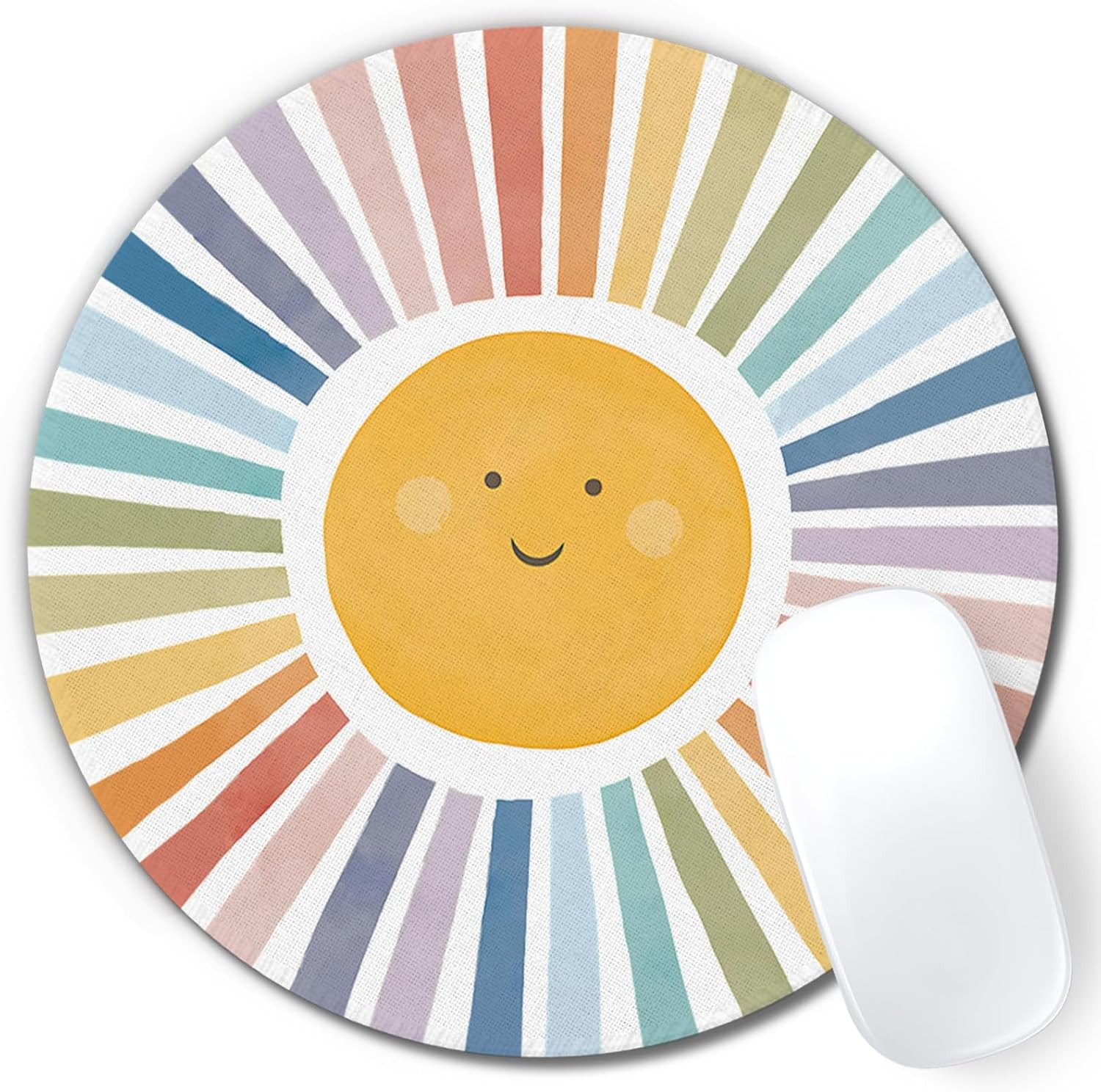 Boho Colorful Sun Sunshine round Mouse Pad 7.9X7.9