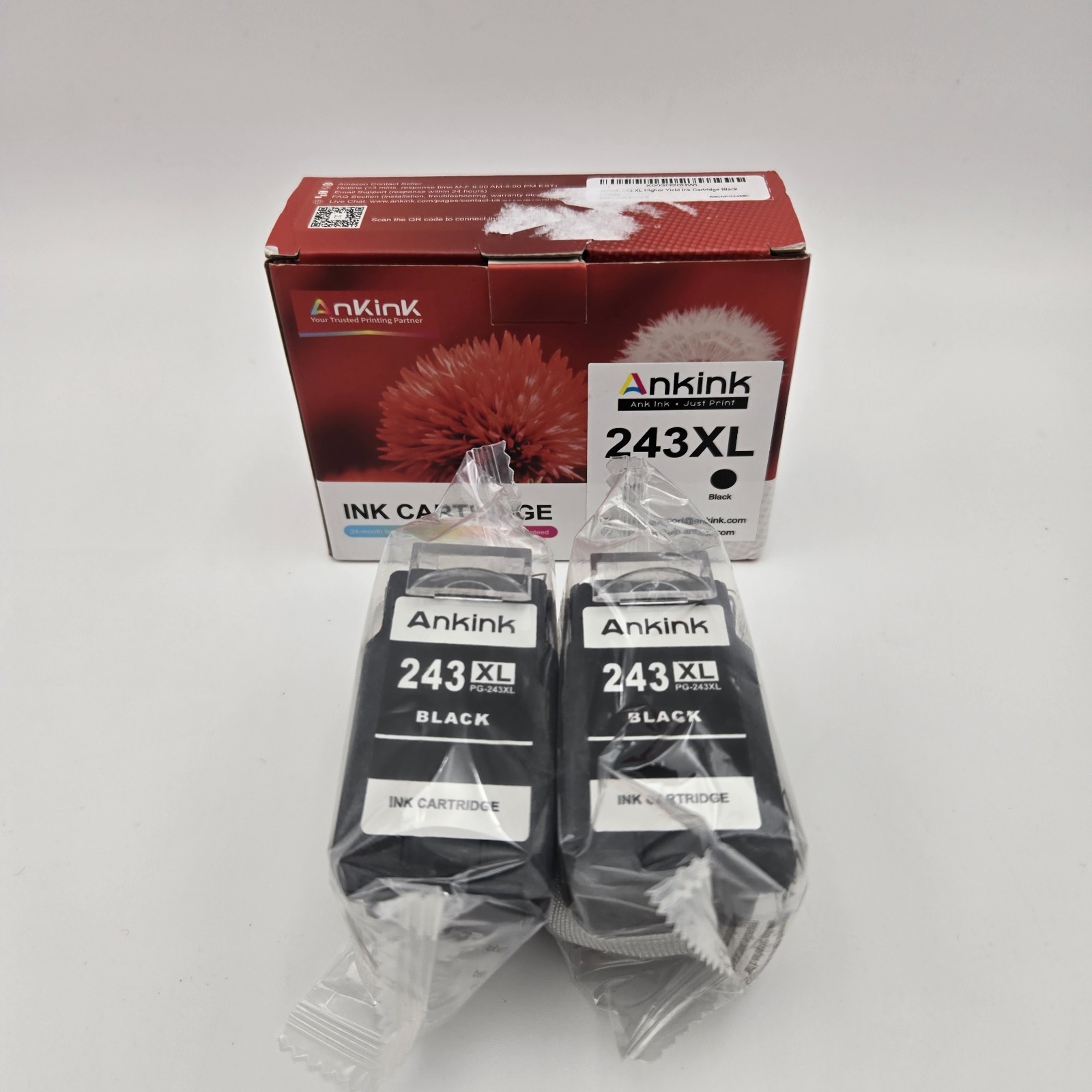 NEW Ankink Canon PIXMA PG-243XL High Yield Black Ink Cartridges (2-Pack) SEALED