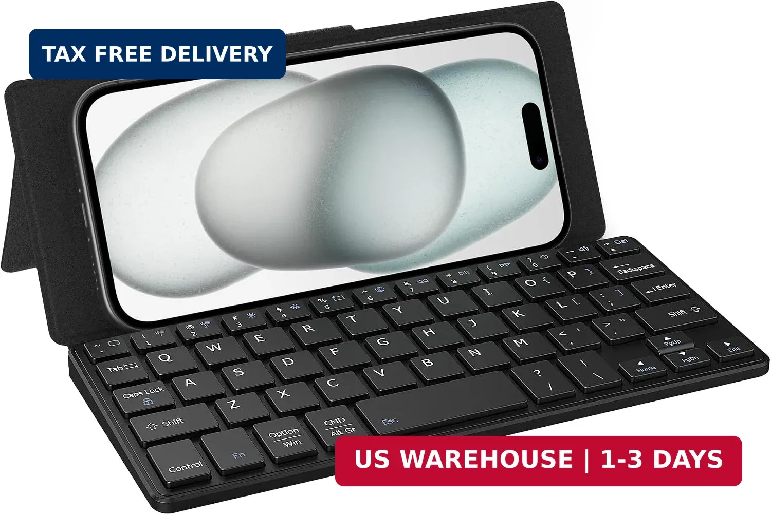Wireless Keyboard with Stand, Mini Keyboard for Cell Phone, Ultra-Slim Portable,