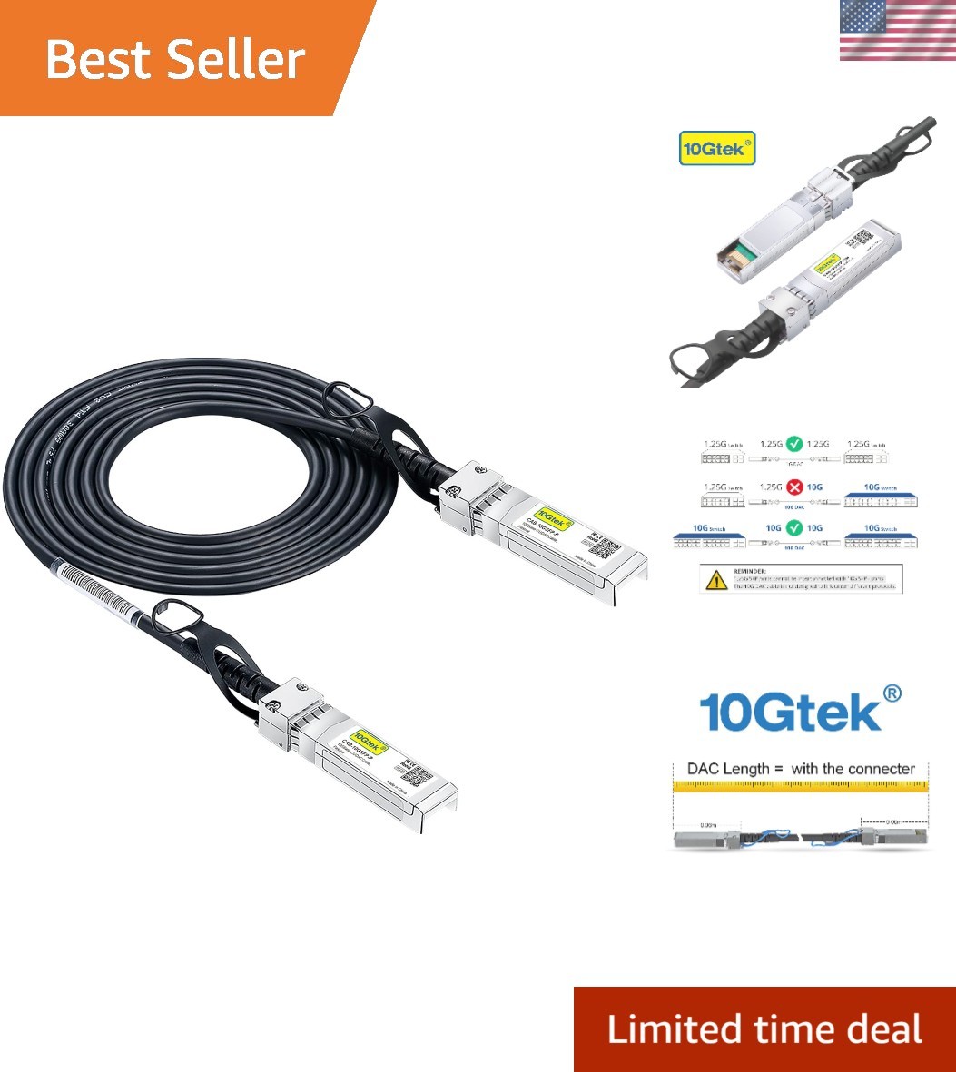 10G SFP+ DAC Twinax Cable - 2 Meter High-Speed Copper for Reliable Connectivity
