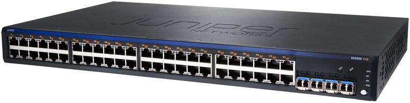 Juniper EX2200-48P-4G 48 Port Gigabit PoE Switch, 1 Year Warranty