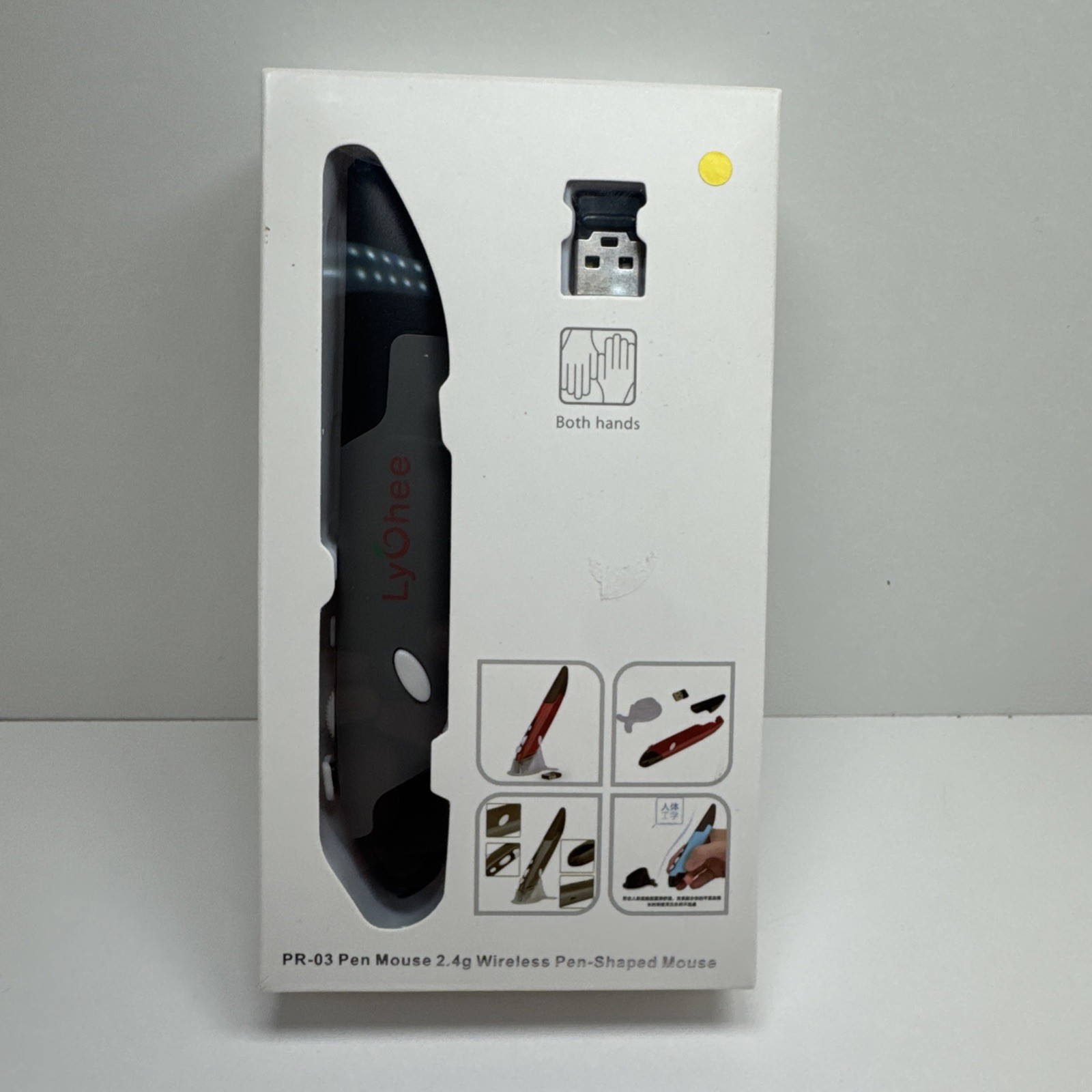 Lychee Wireless Optical Pocket Pen Mouse, 2.4GHZ USB - Black - NEW Open Box