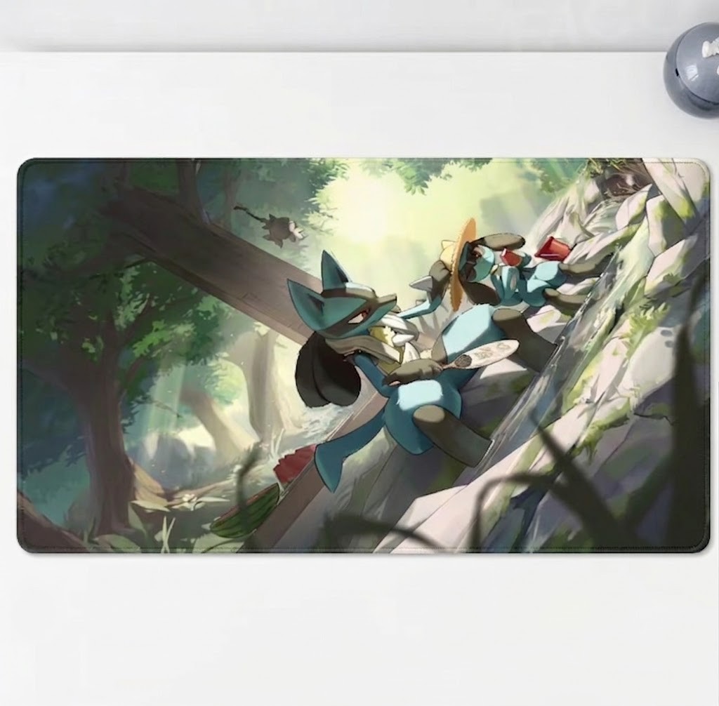 Lucario and Riolu Gaming TCG CGC Mousepad - 23.6inx11.8
