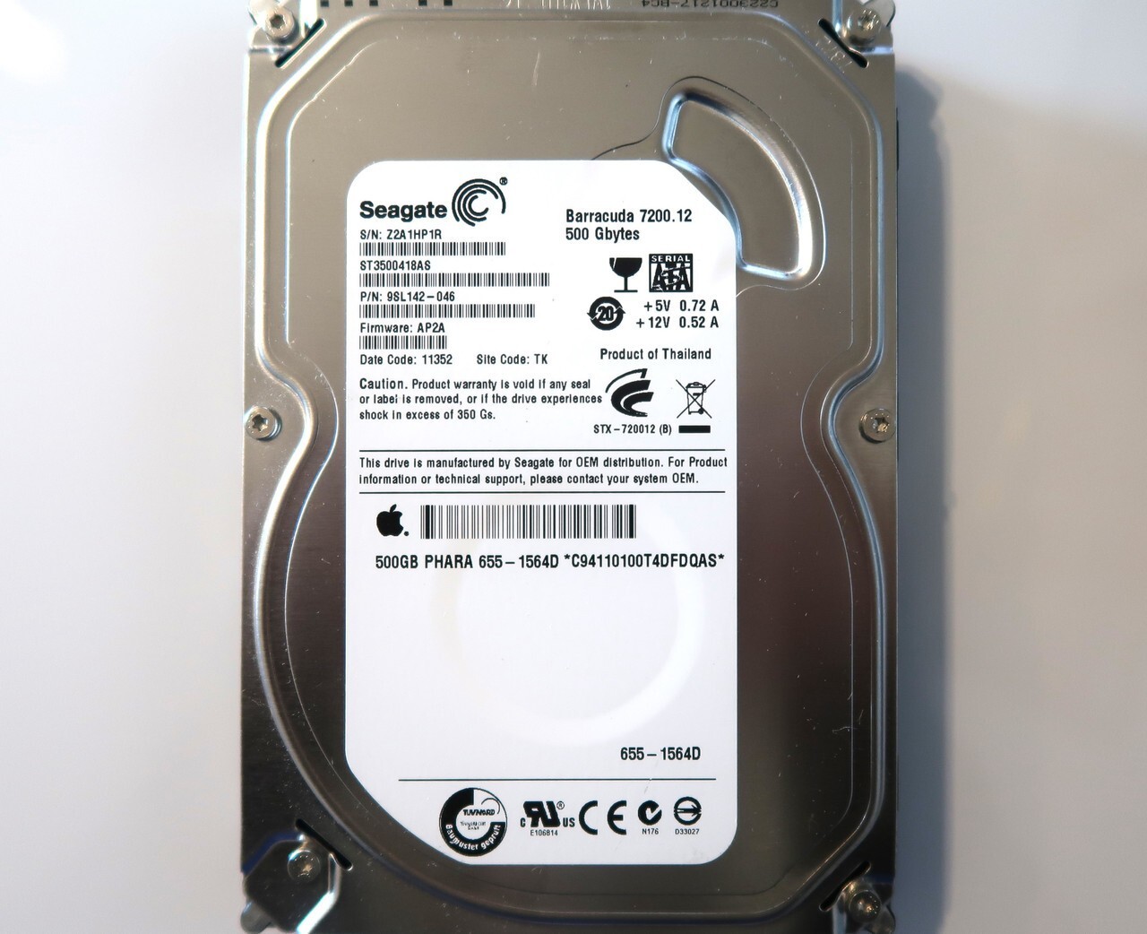 Seagate ST3500418AS 9SL142-046 AP2A TK Thailand 3.5" 500gb Sata HDD (Z2A) 2011