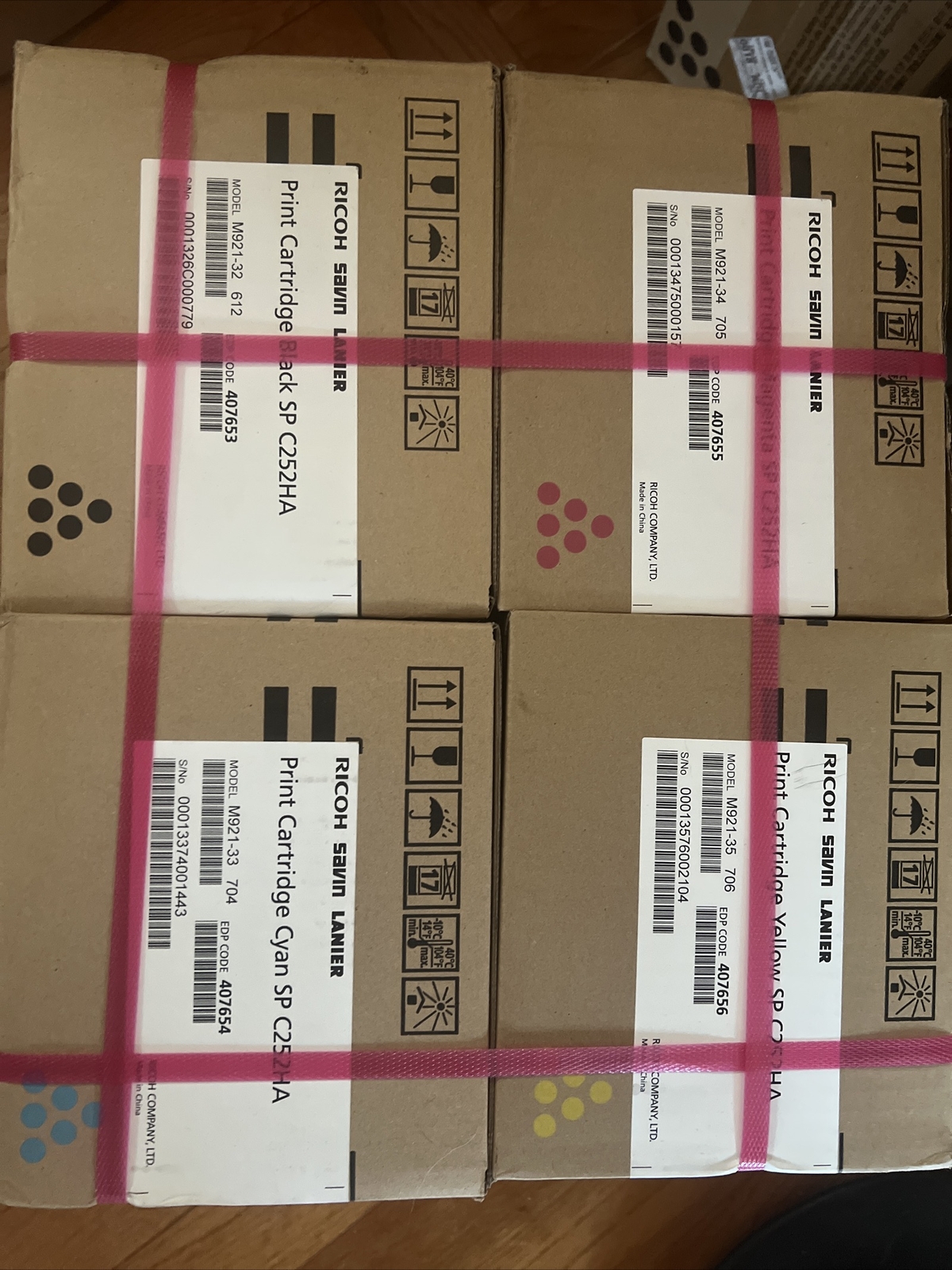 Ricoh SP C252HA Set 407653 407654 407655 407656 Original Ricoh CMYK