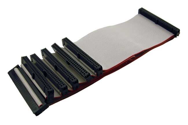 Long 46" 50-Pin SCSI Internal Ribbon Flat Cable 7-Connector 6-Device Drive