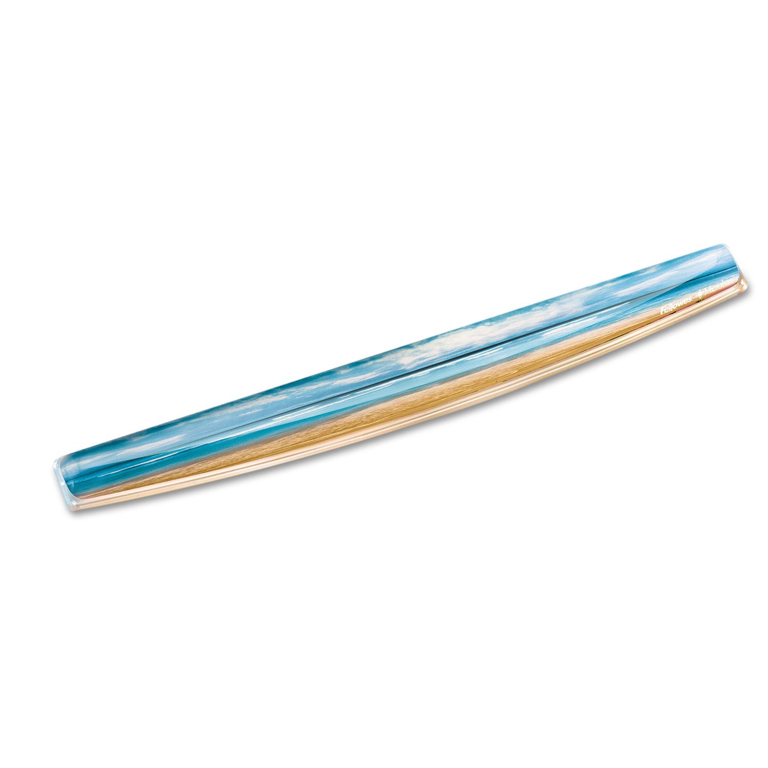 Fellowes Ergonomic Photo Gel Keyboard Wrist Rest with MICROBAN Medium, Clear