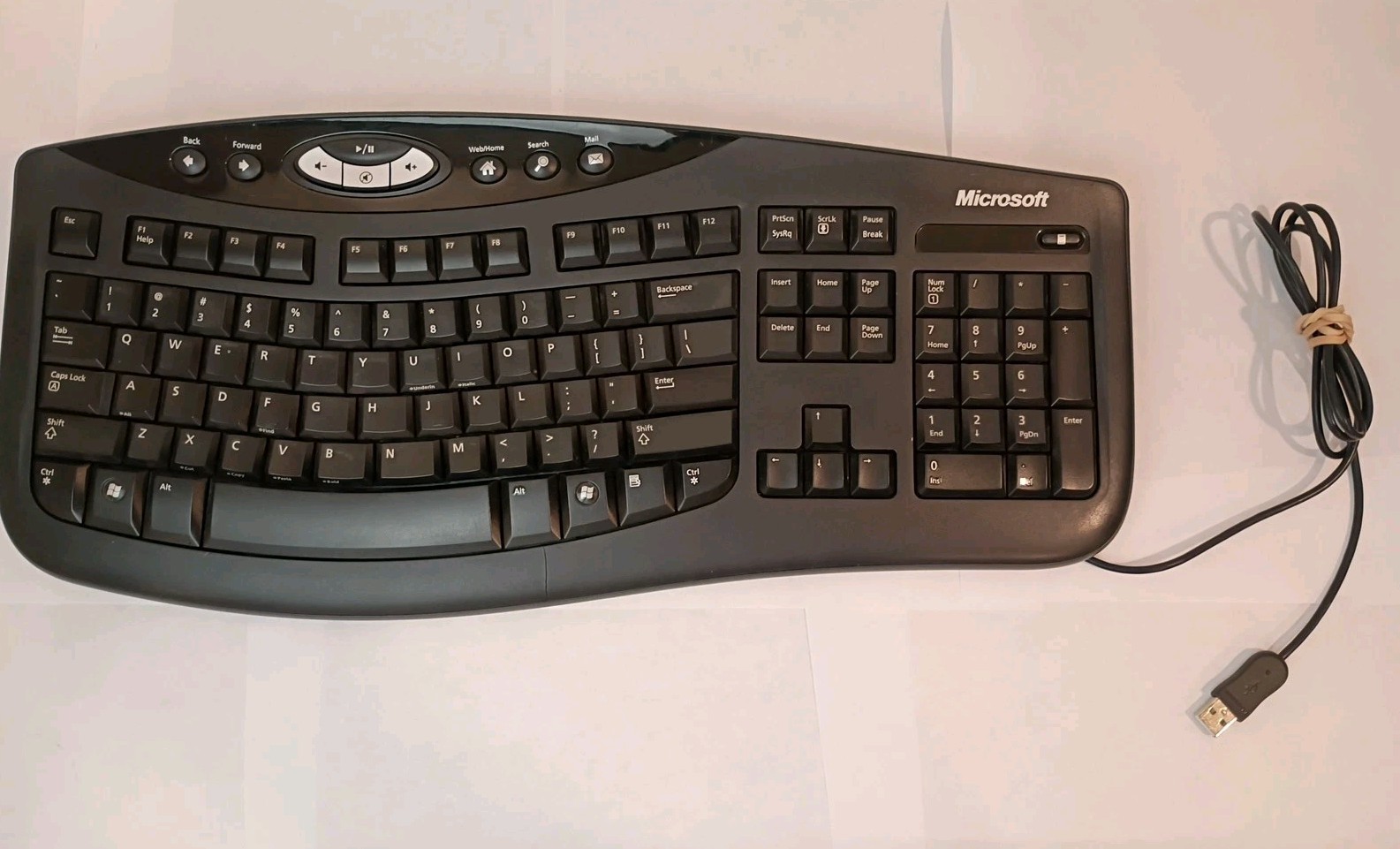 Microsoft Comfort Curve Keyboard 2000 v1.0 USB Wired Ergonomic KU-0459 - TESTED
