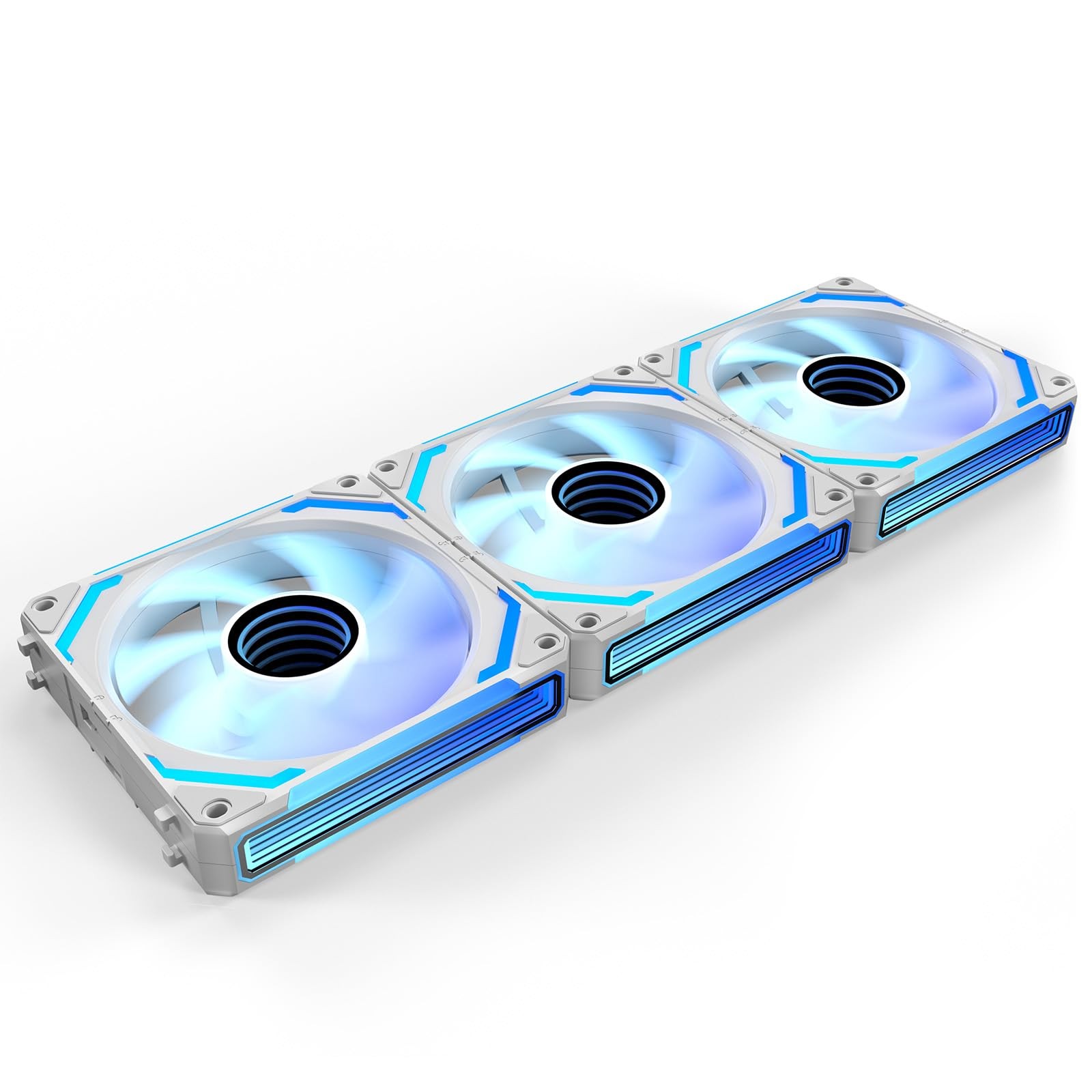 COSMIQ 120mm PC Case Fan, Infinity Mirror FDB 2000 White-3-Packs