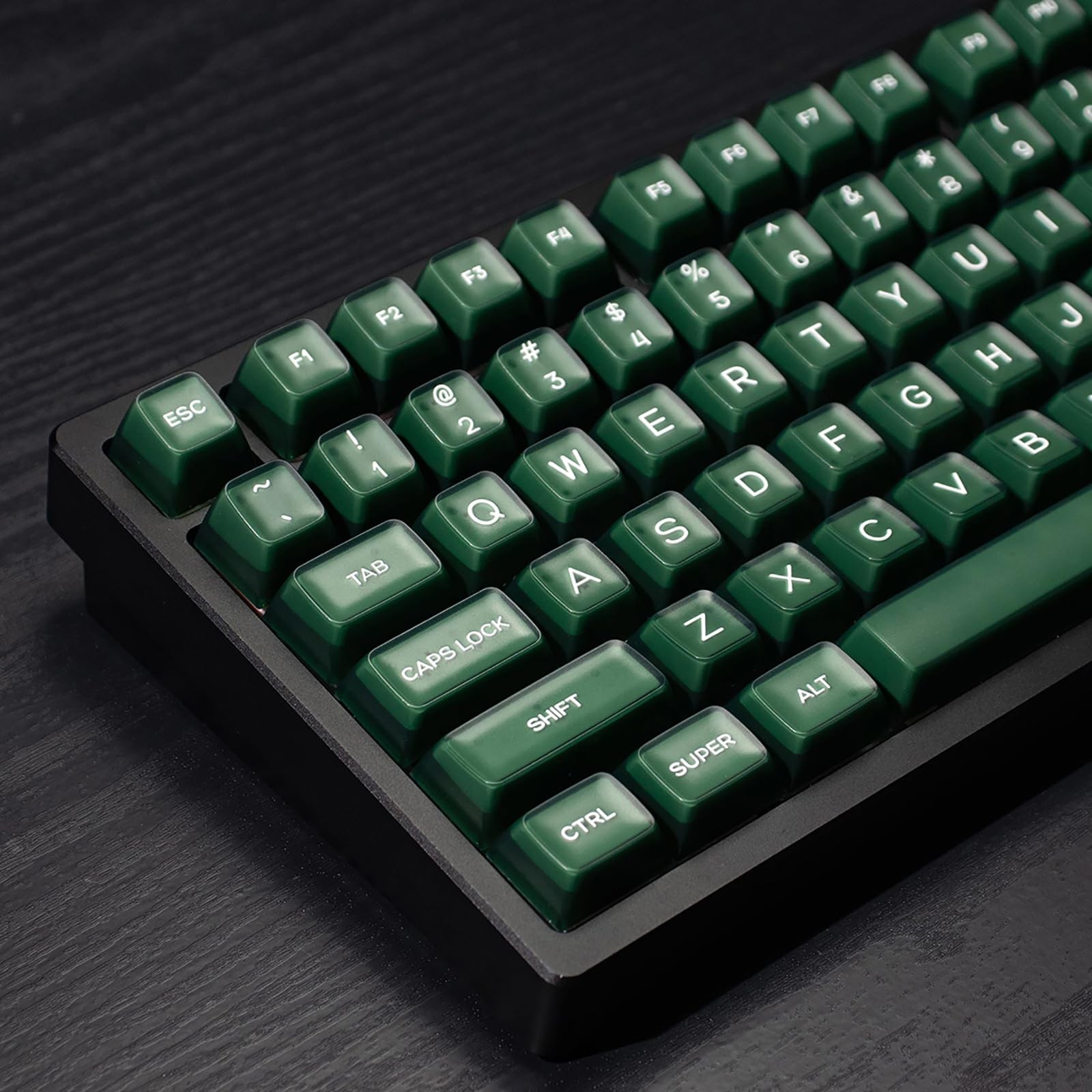Sumgsn 142 Keys PBT Doubleshot RSA Keycaps Dark Green Translucent Keycaps