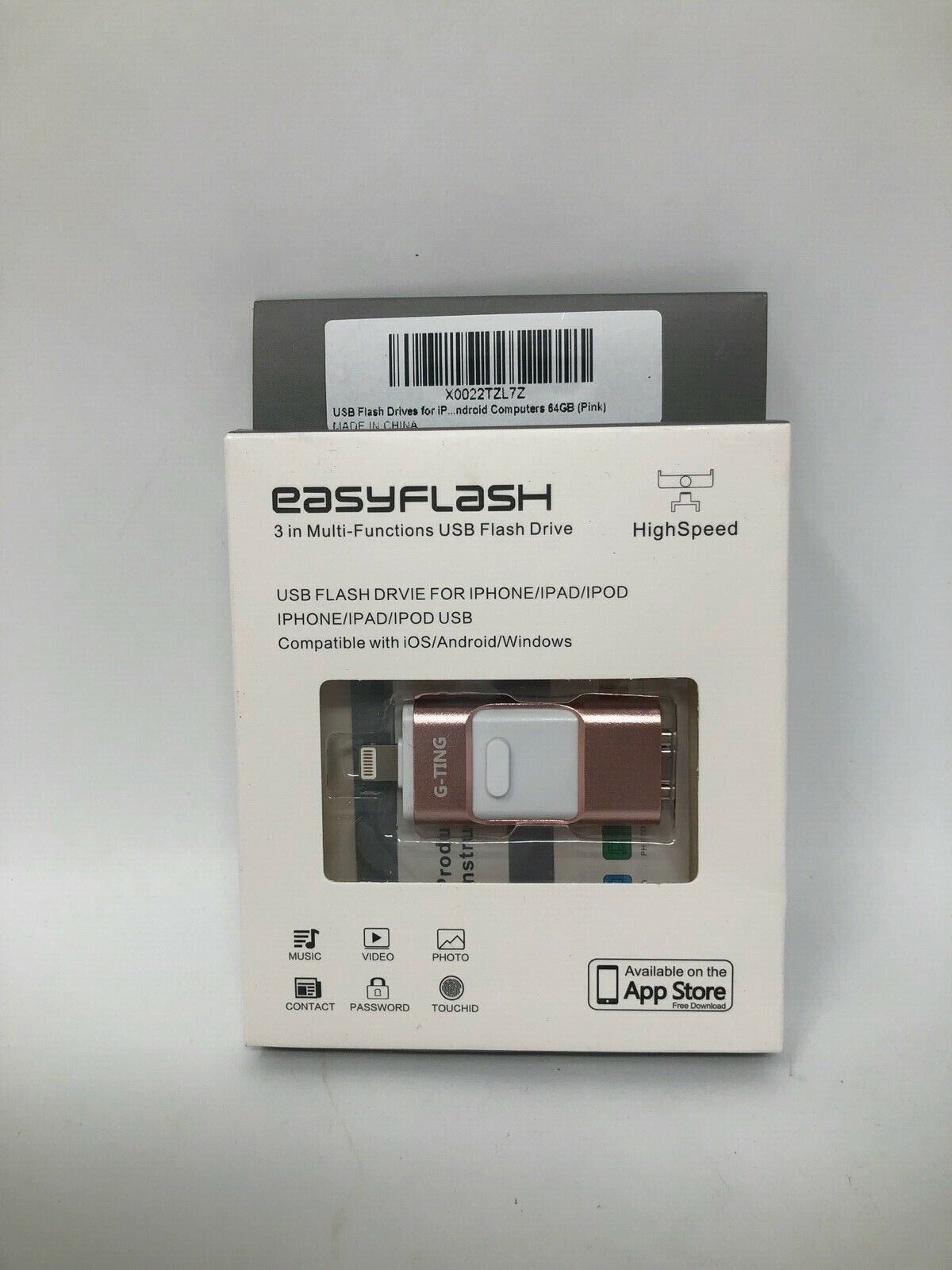 Easyflash 32GB/64GB 3 in Multi Functions USB Flash DriveRose Gold