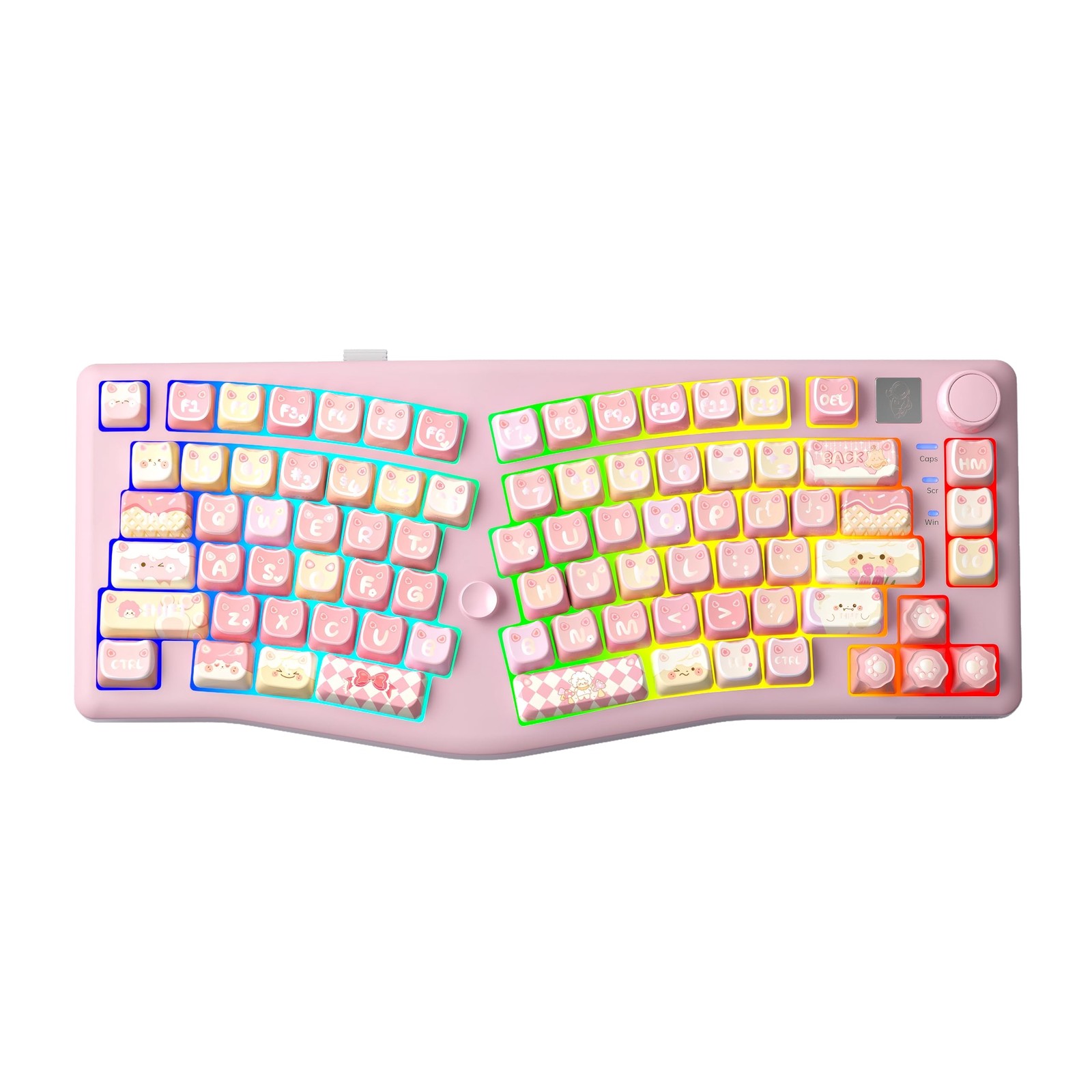 A75 Wireless Mechanical Keyboard, 75% Split Alice Layout, Hot-Swappable RGB B...