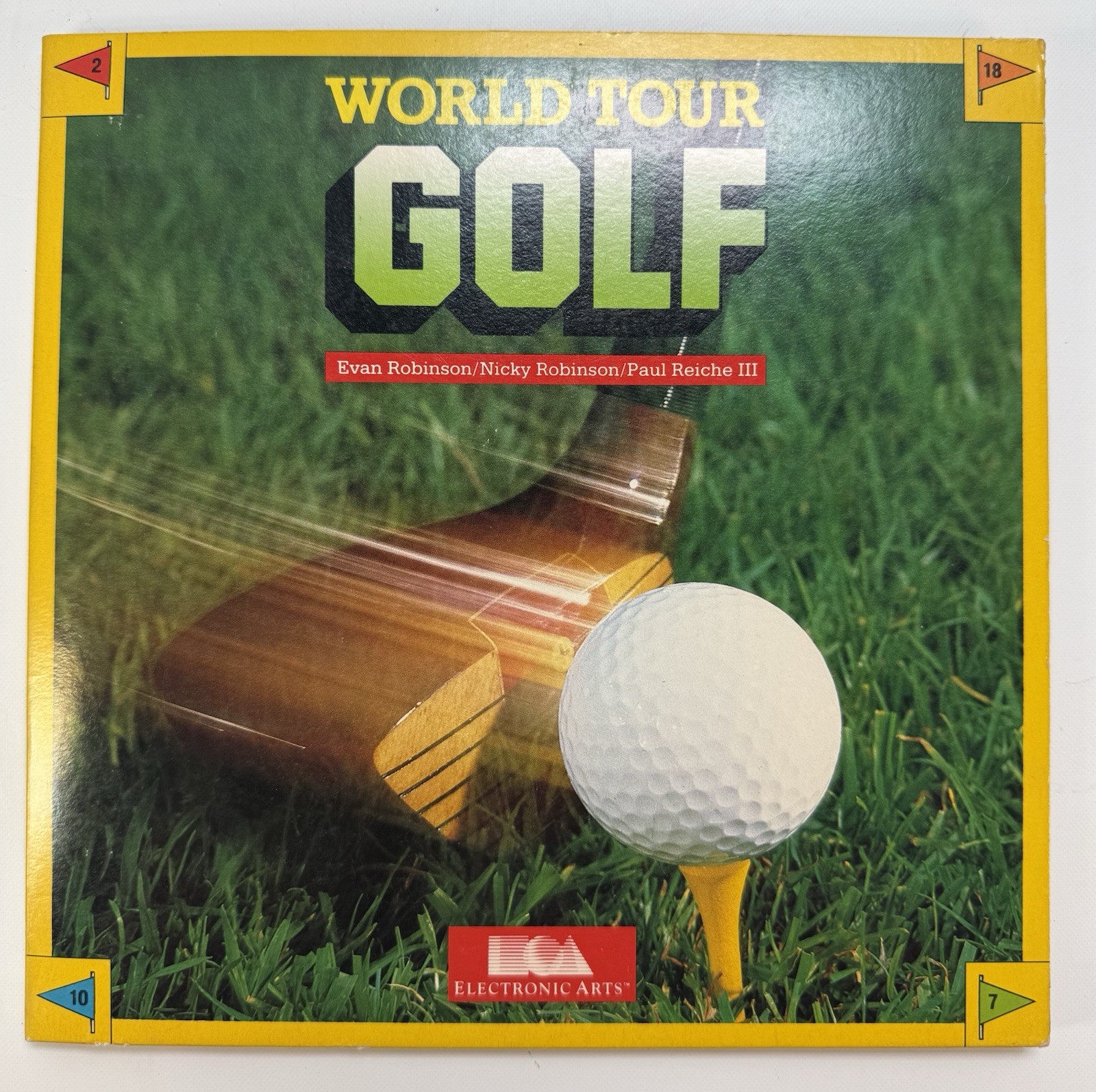 World Tour Golf Electronic Arts PC DOS 5.25” Floppy Big Box IBM Tandy 1986