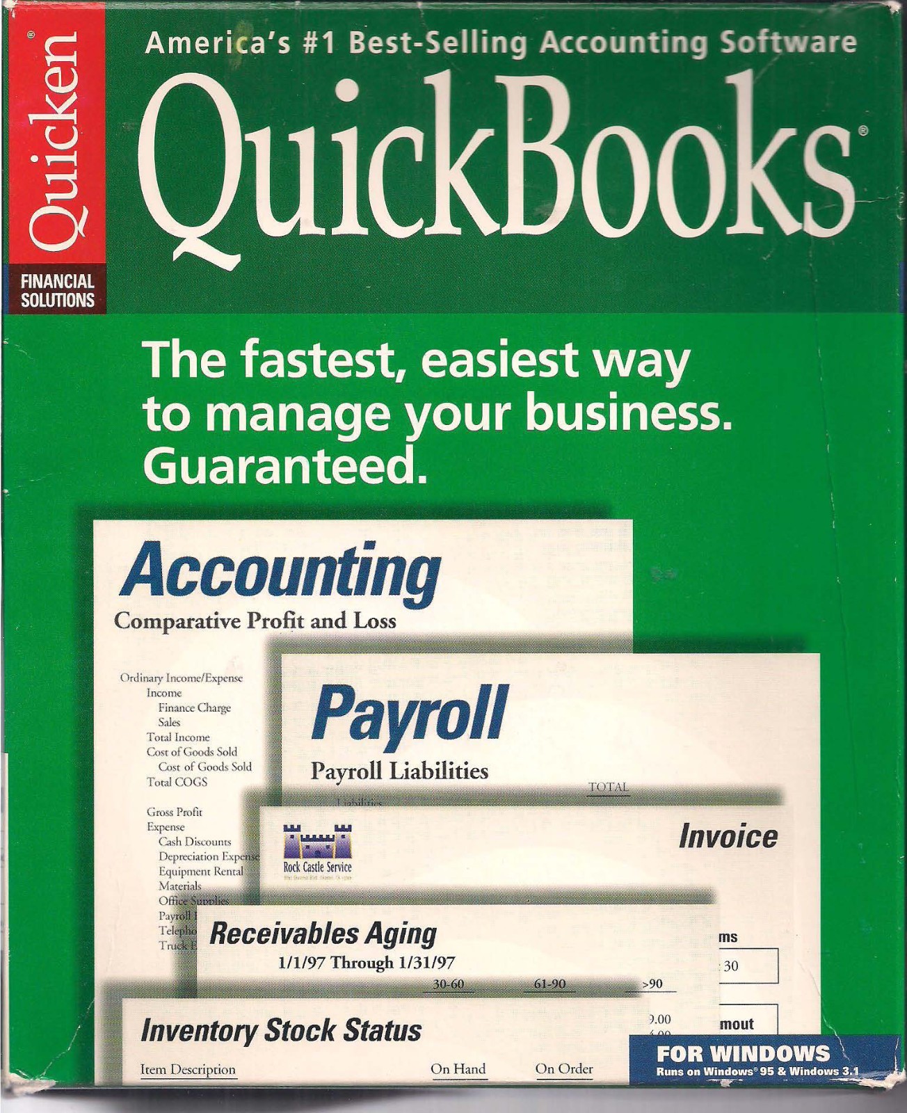 Intuit QuickBooks Pro Version 5.0 1997 CD-ROM Windows 95/3.1 CIB