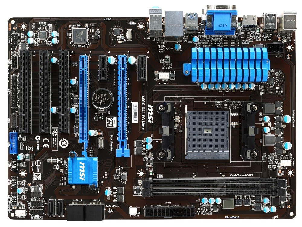 For MSI A88X-G41 PC Mate motheboard FM2/2+ DDR3 32G DVI+VGA+HDMI ATX Tested ok
