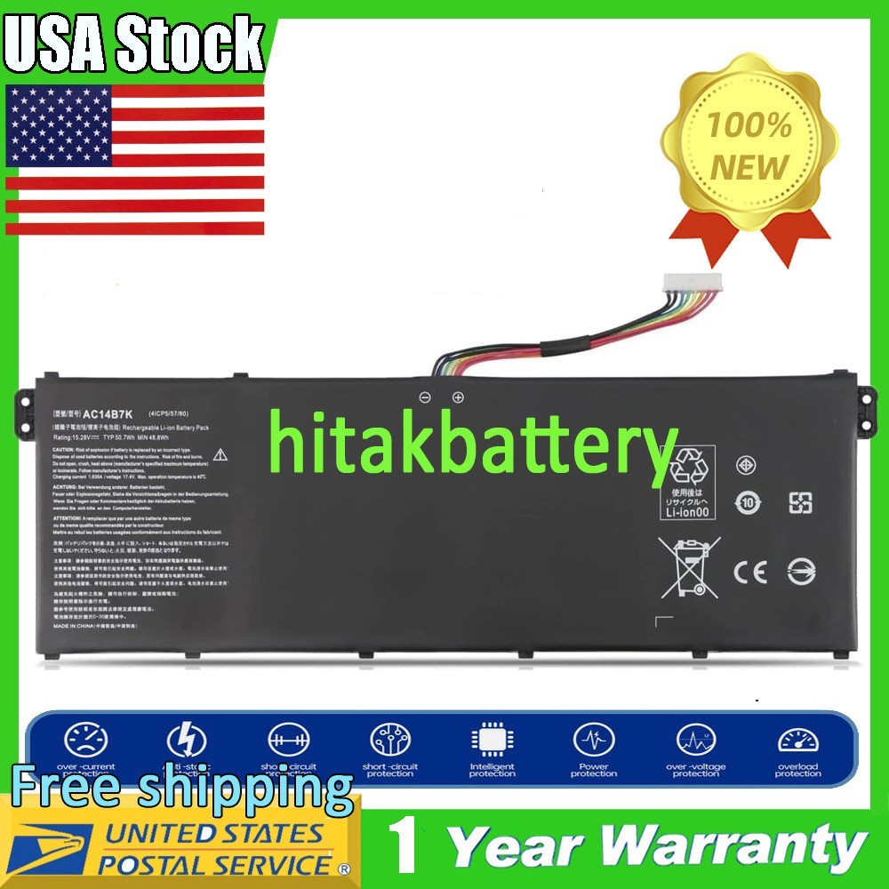 AC14B7K Battery For Acer Spin 5 SP515-51N SP515-51GN-57B1 KT.00407.006 15.28V US