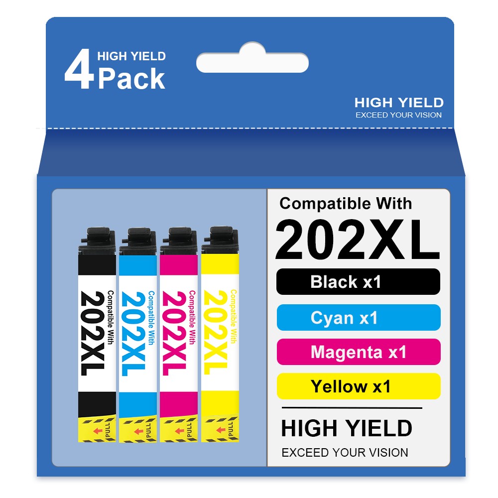 4-PK 202XL T202 202 XL Ink Cartridge for Epson WorkForce WF-2860 XP-5100 Printer