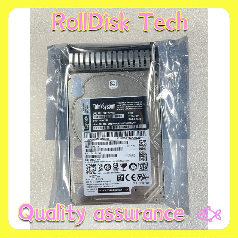 FOR LENOVO ThinkSystem 00YK026 7XB7A00037 2TB 7.2K SATA 6G 2.5" HDD Hard Drive