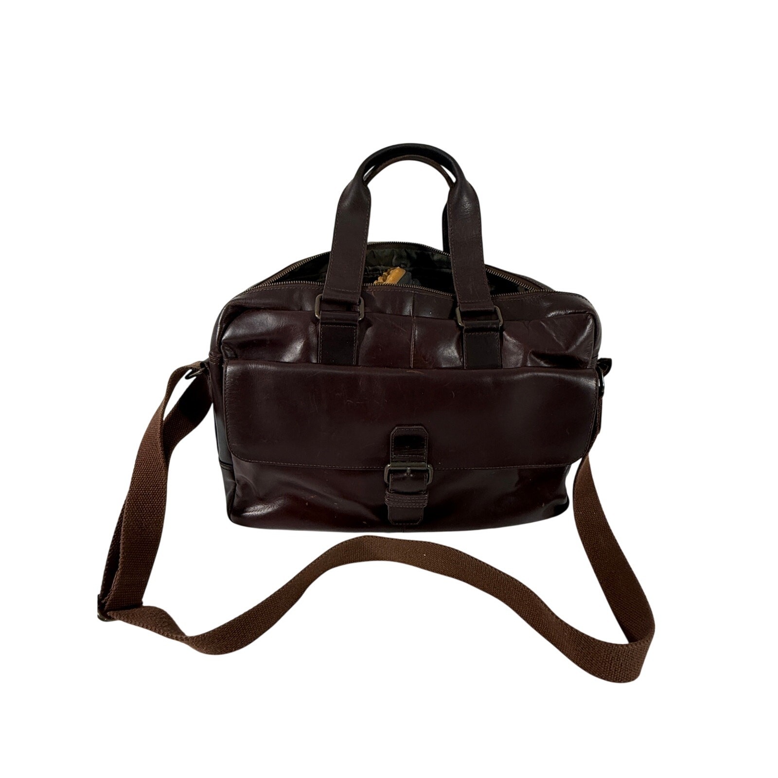 Wilsons Leather Brown Briefcase Messenger Shoulder Bag Satchel Dark Academia