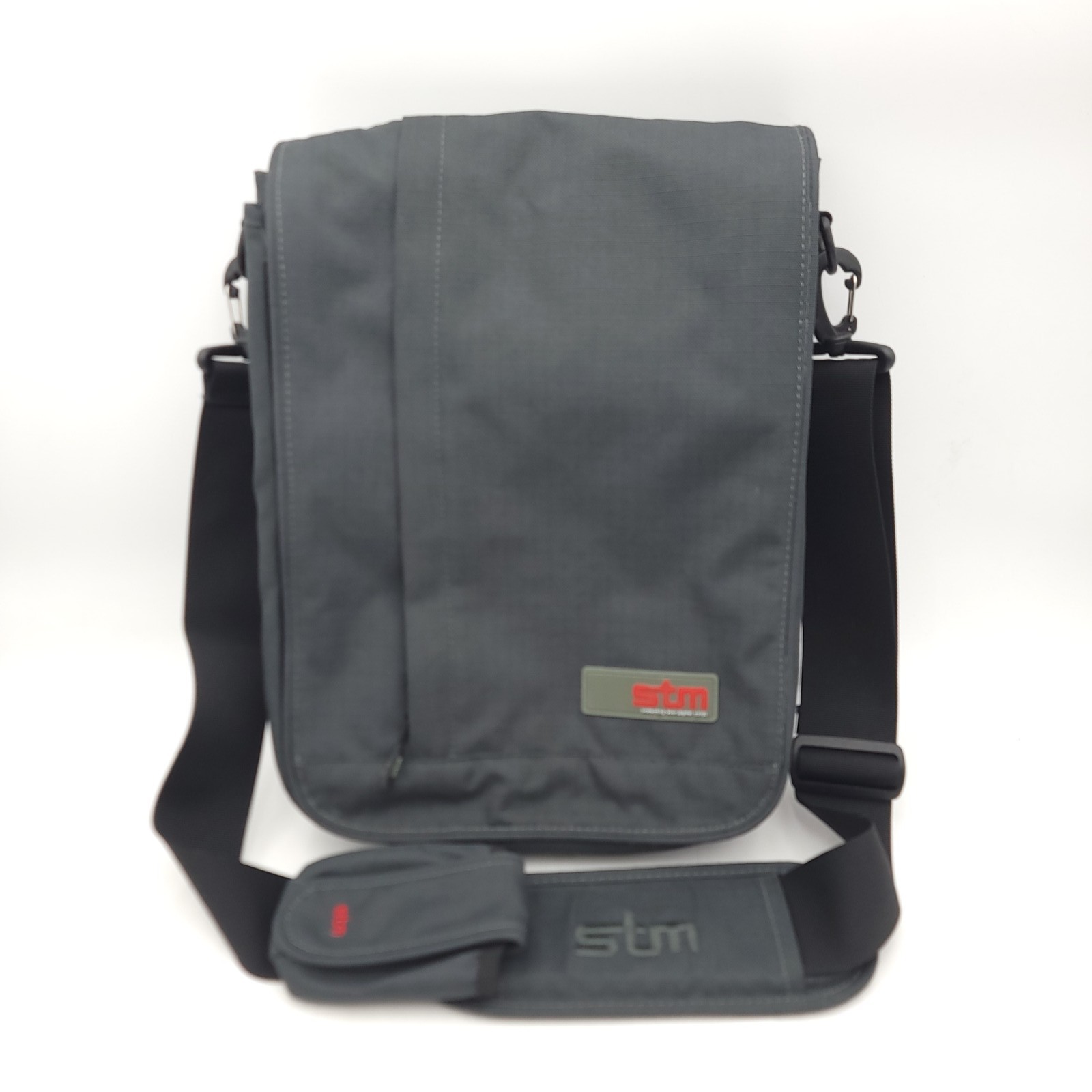 STM Vertical Messenger Bag Laptop Tablet Case Grey Shoulder Strap Pouch Padded