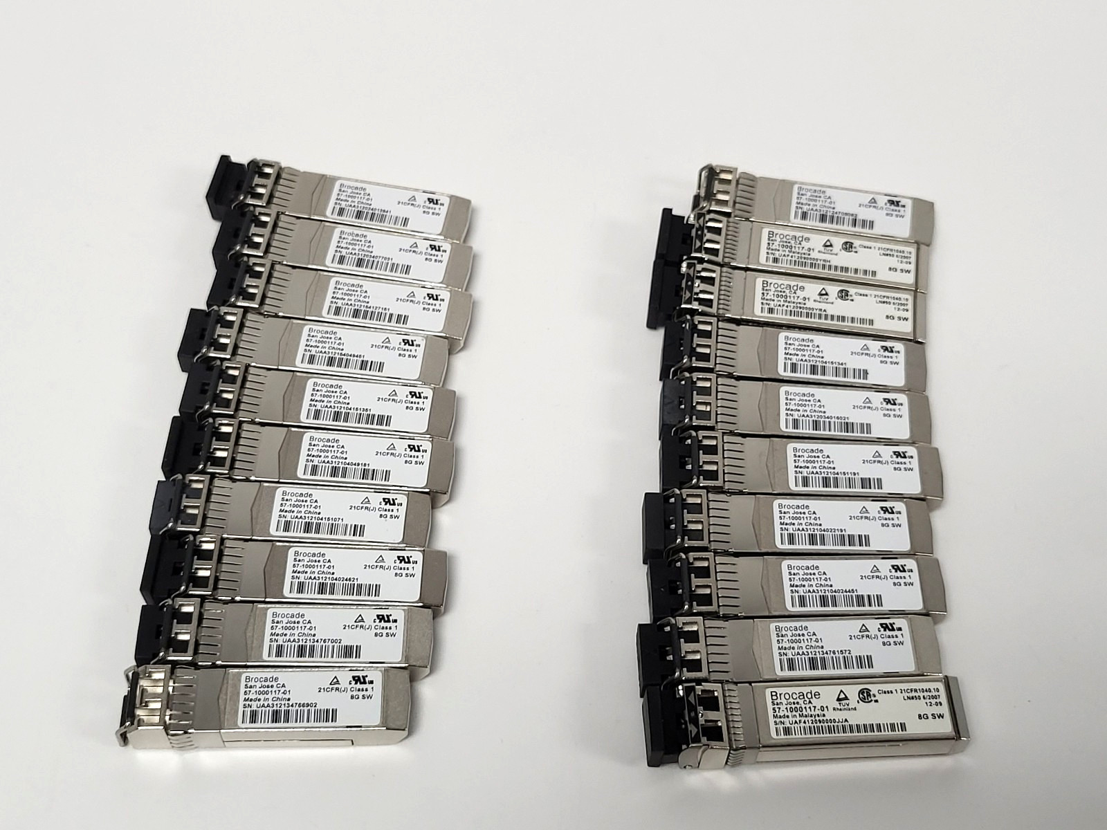 Lot of 20 Brocade 57-1000117-01 SFP+ Transceiver SWL, 8G FC