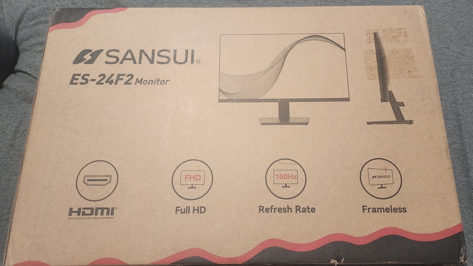 SANSUI FHD 24 Inch 100Hz PC Monitor, HDMI VGA Ports VESA Mount (ES-24F2)