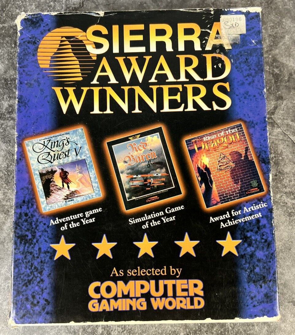 Sierra Award Winners King's Quest V Red Baron Rise of the Dragon Apple Macintosh