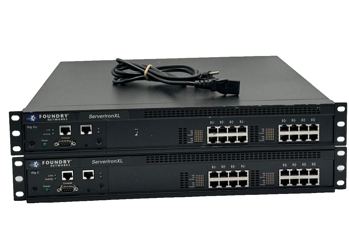 LOT OF (2) Foundry Networks ServerIronXL 16-Port Switch FBS16