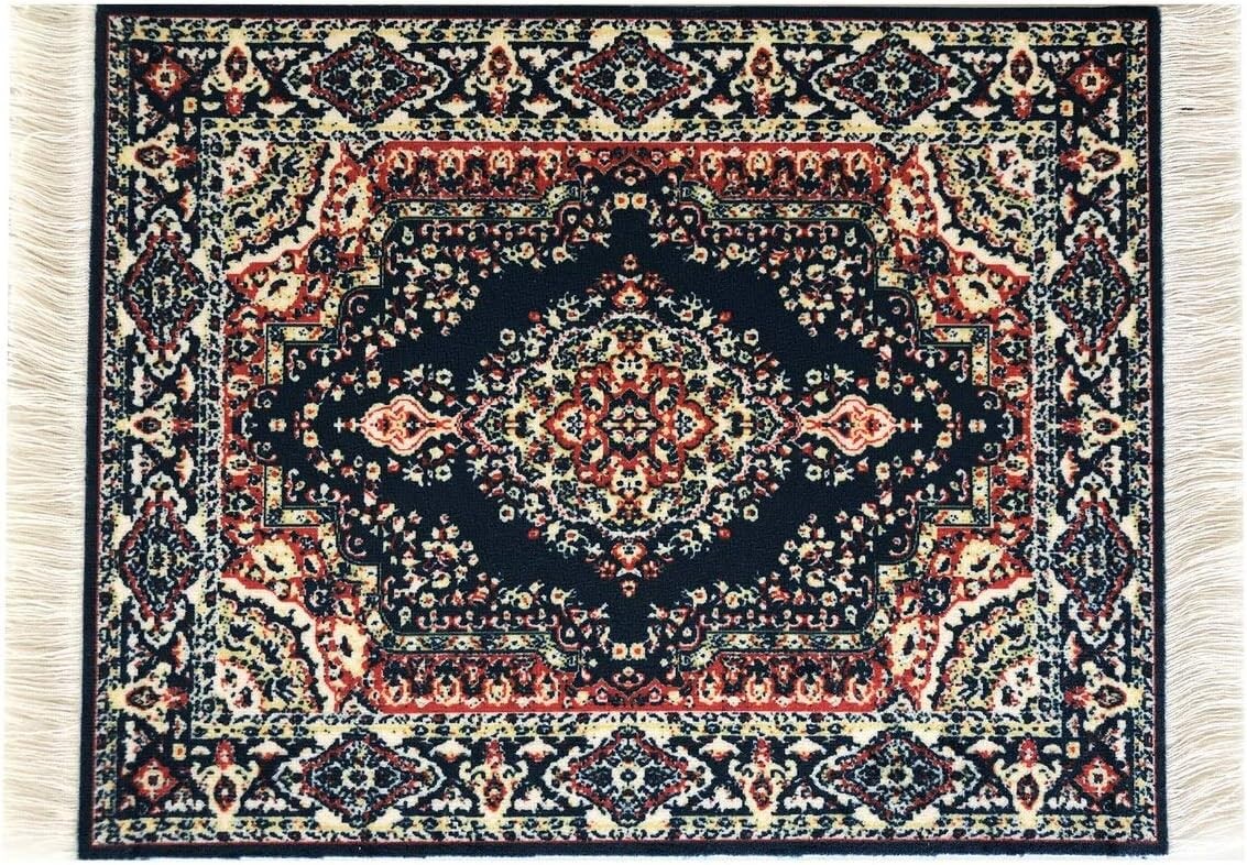 Beautiful Oriental Rug Style Mousepad, Navy Miniature Carpet Computer Blue 