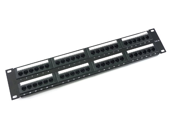 CNAweb 48 Port Cat5e 2U Rackmount 110 RJ45 Network Patch Panel 568A 568B 