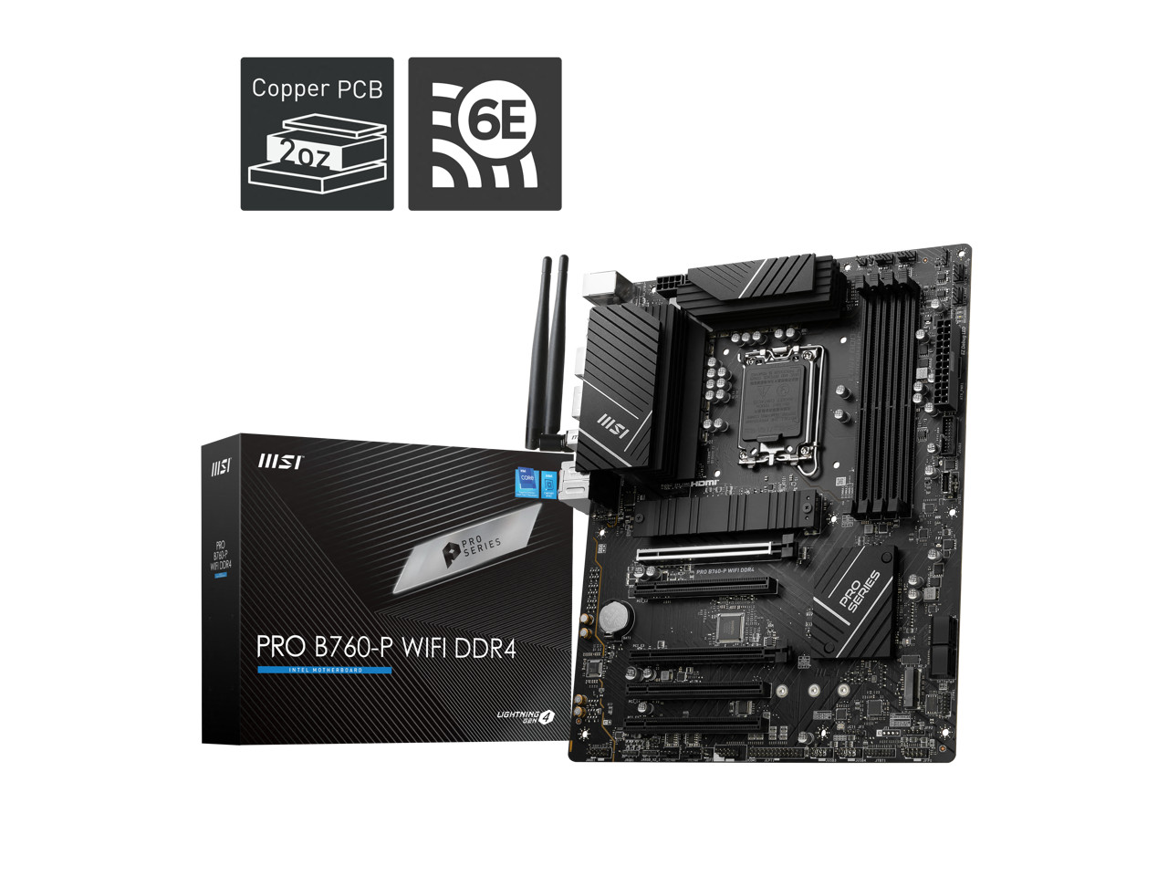 MSI PRO B760-P WIFI DDR4 LGA 1700 (l12th&13th Gen), SATA 6Gb/s  motherboard, WiF
