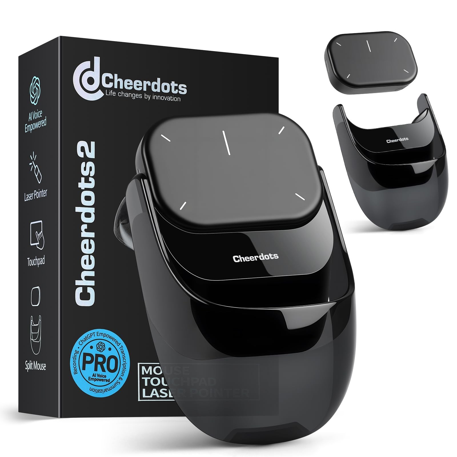 2026 Upgraded AI Voice Mouse - Wireless Air with Black