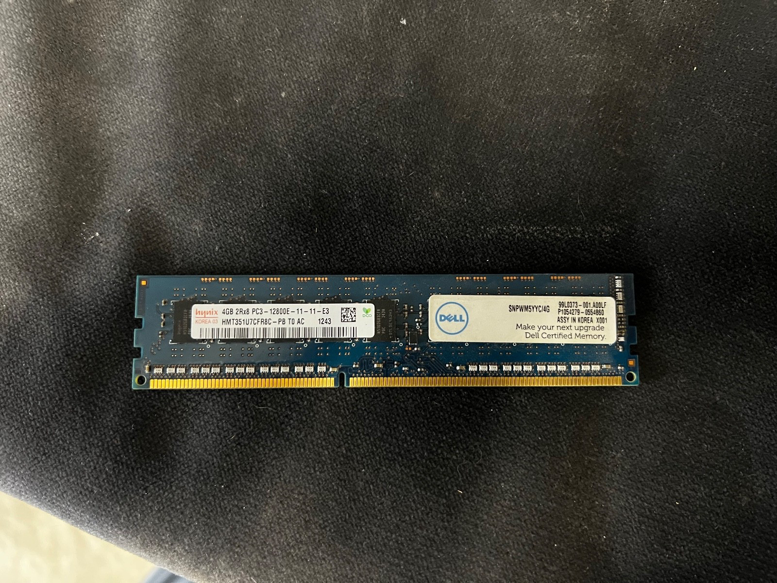 Hynix 8GB RAM (2ea x 4GB) PC3-12800E DDR3-1600MHz 2Rx8 HMT351U7CFR8C-PB Set