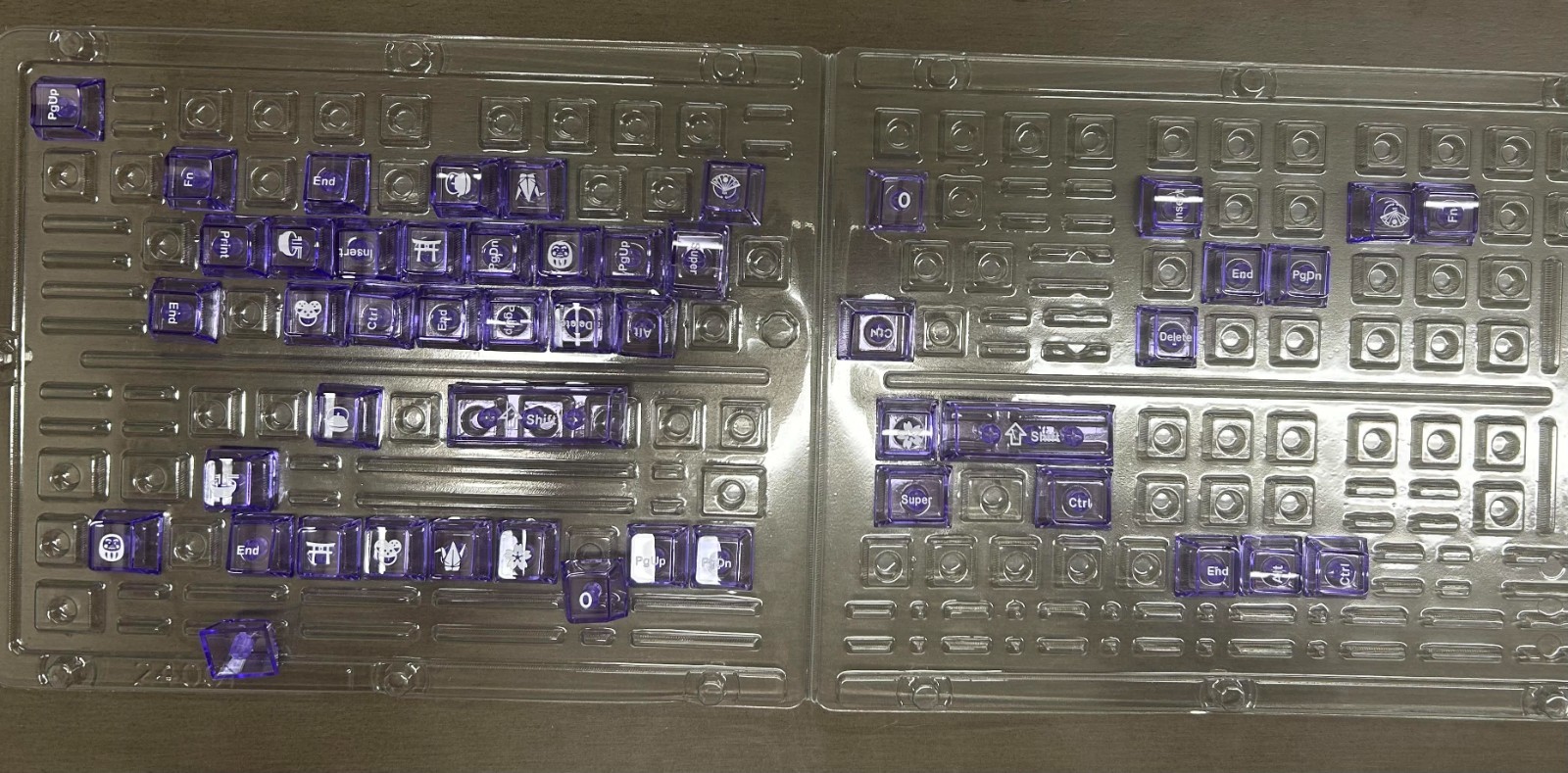 Spare Keycaps - Purple Translucent Themed - Keyboard keycaps.