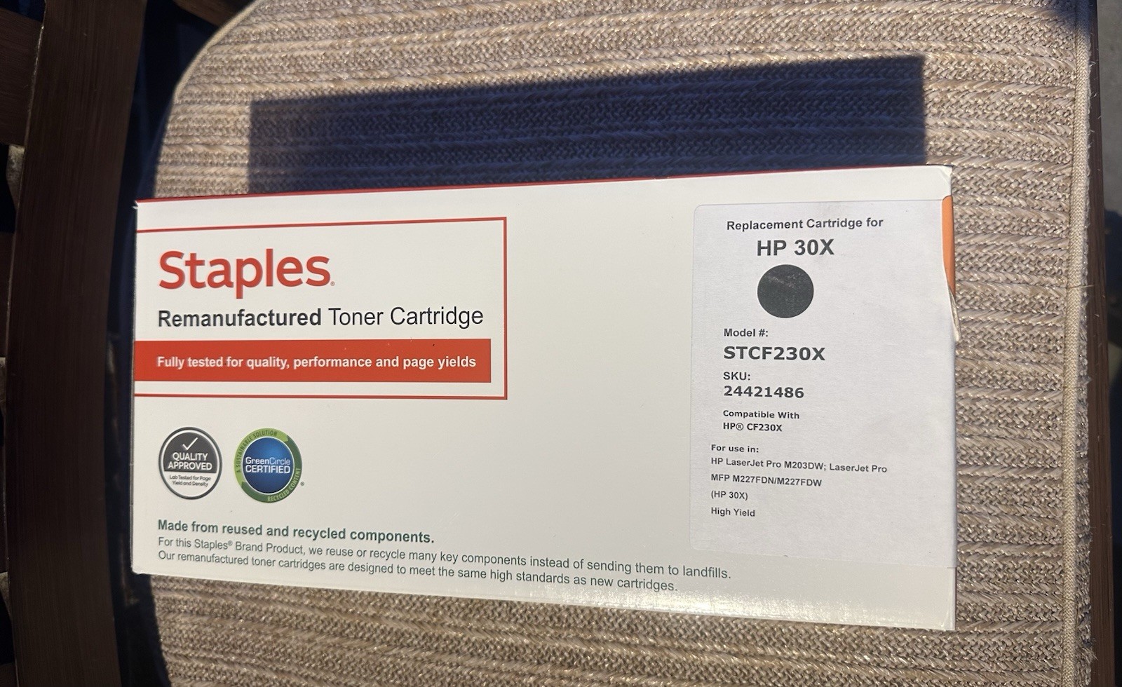 Staples.Black Toner Cartridge . New
