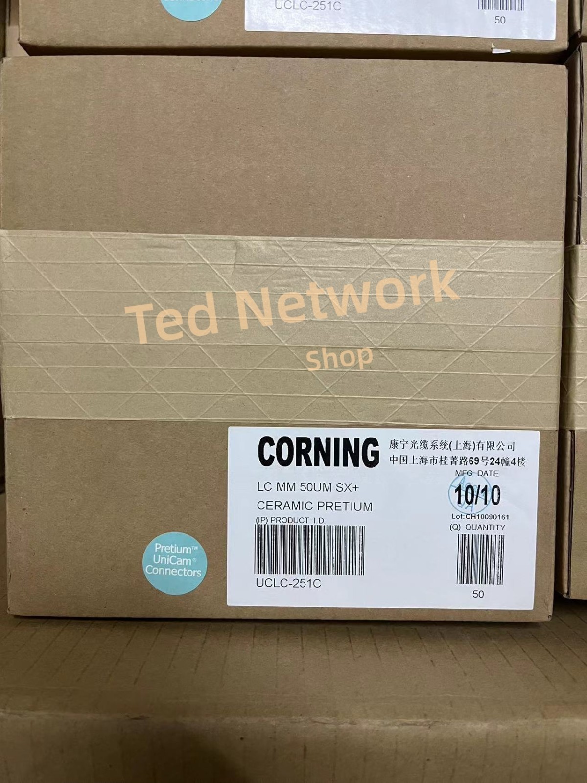 50 Pack/Box  Corning UCLC-251C Fiber optic connector LC multimode OM3 NEW
